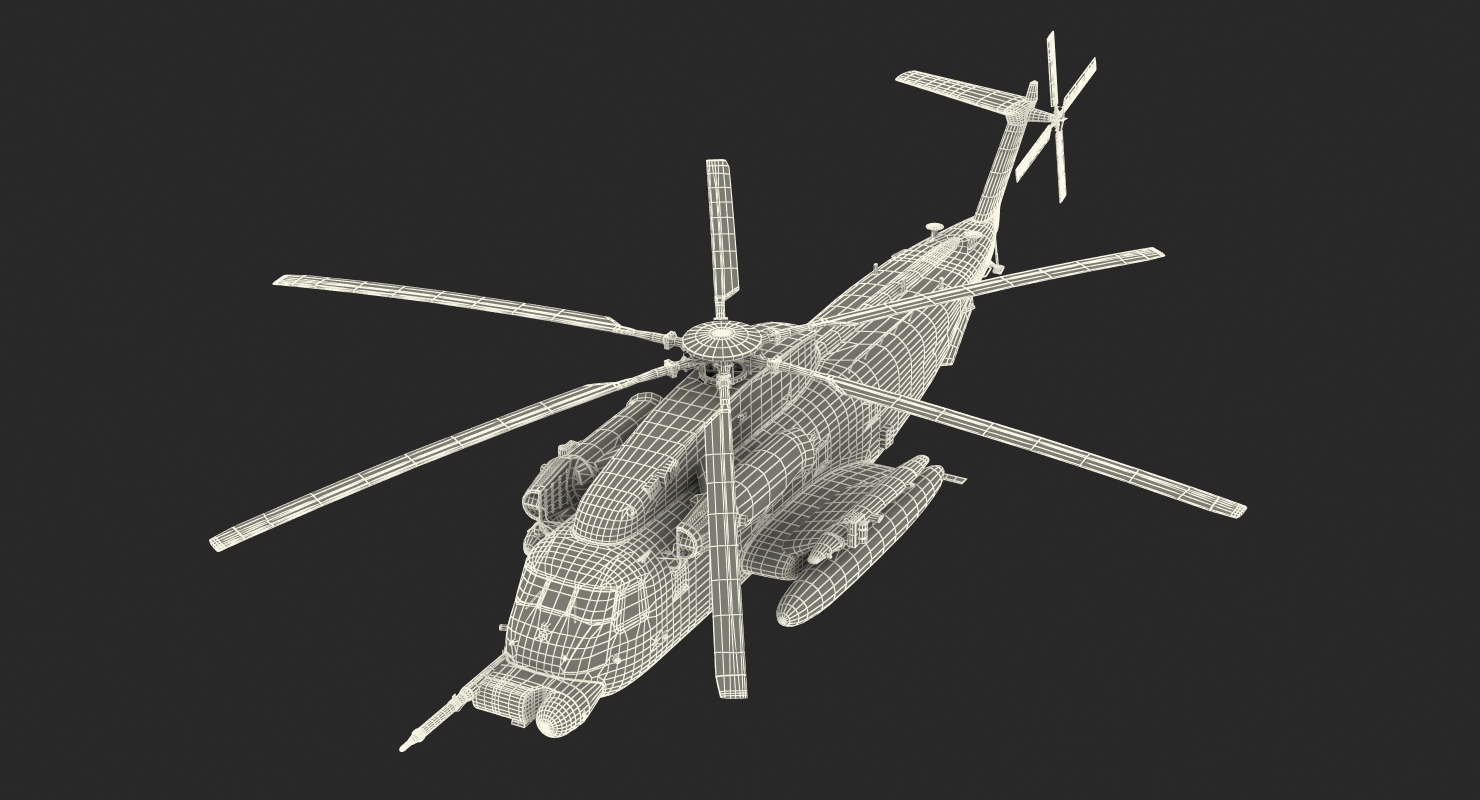 3D Combat Helicopter Sikorsky MH 53 Pave Low Rigged model
