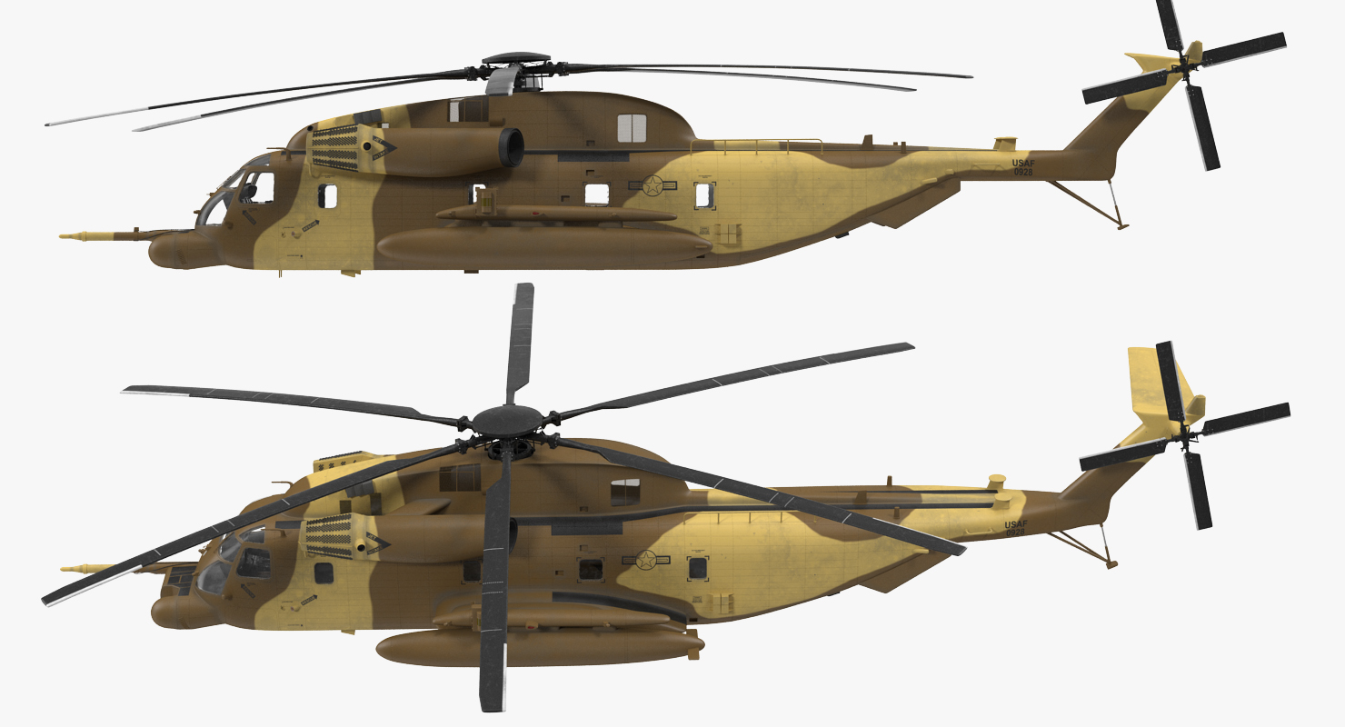 3D Combat Helicopter Sikorsky MH 53 Pave Low Rigged model