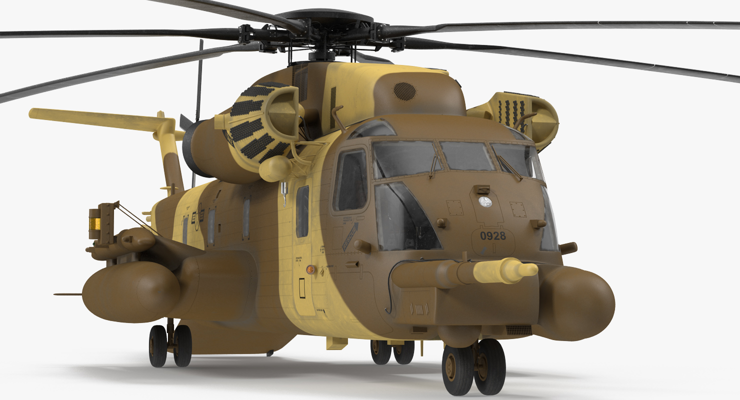 3D Combat Helicopter Sikorsky MH 53 Pave Low Rigged model