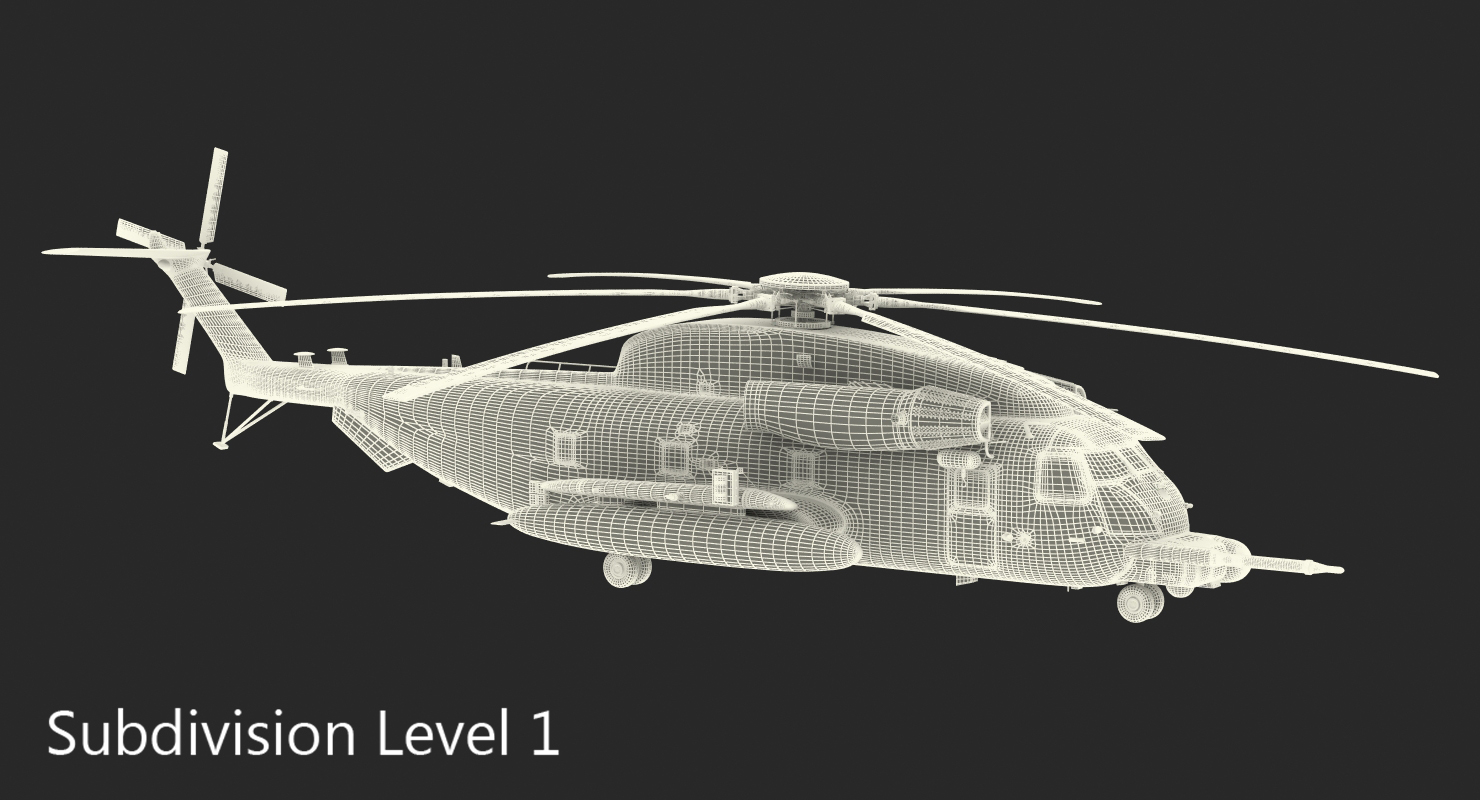 3D Combat Helicopter Sikorsky MH 53 Pave Low Rigged model