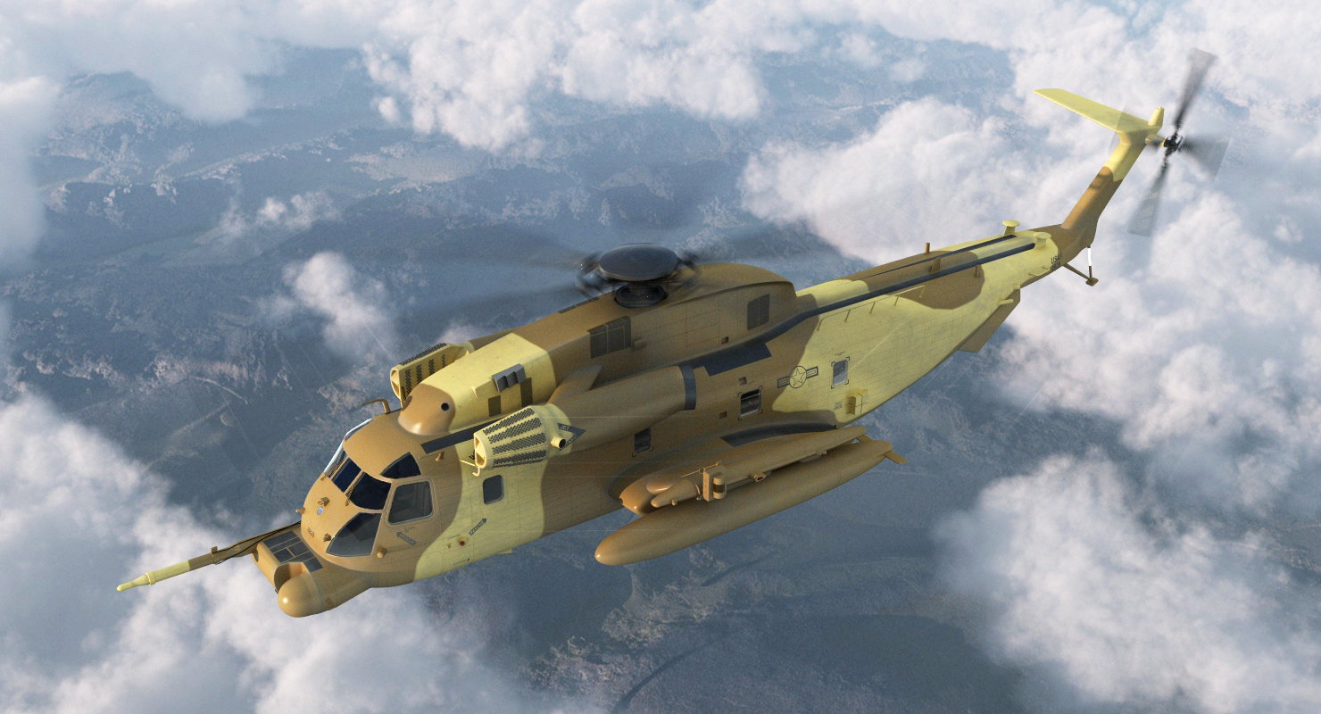 3D Combat Helicopter Sikorsky MH 53 Pave Low Rigged model