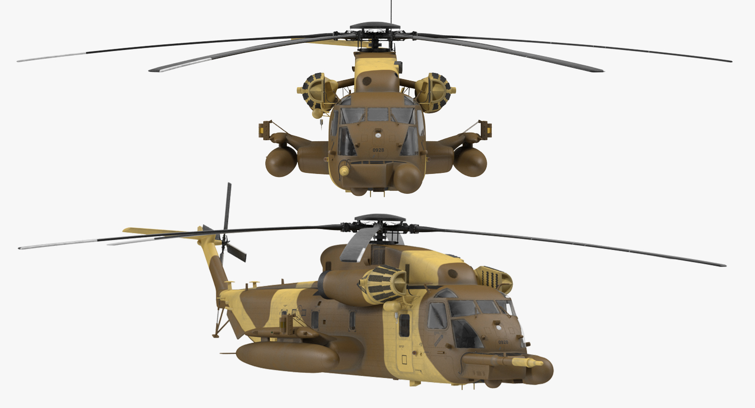 3D Combat Helicopter Sikorsky MH 53 Pave Low Rigged model