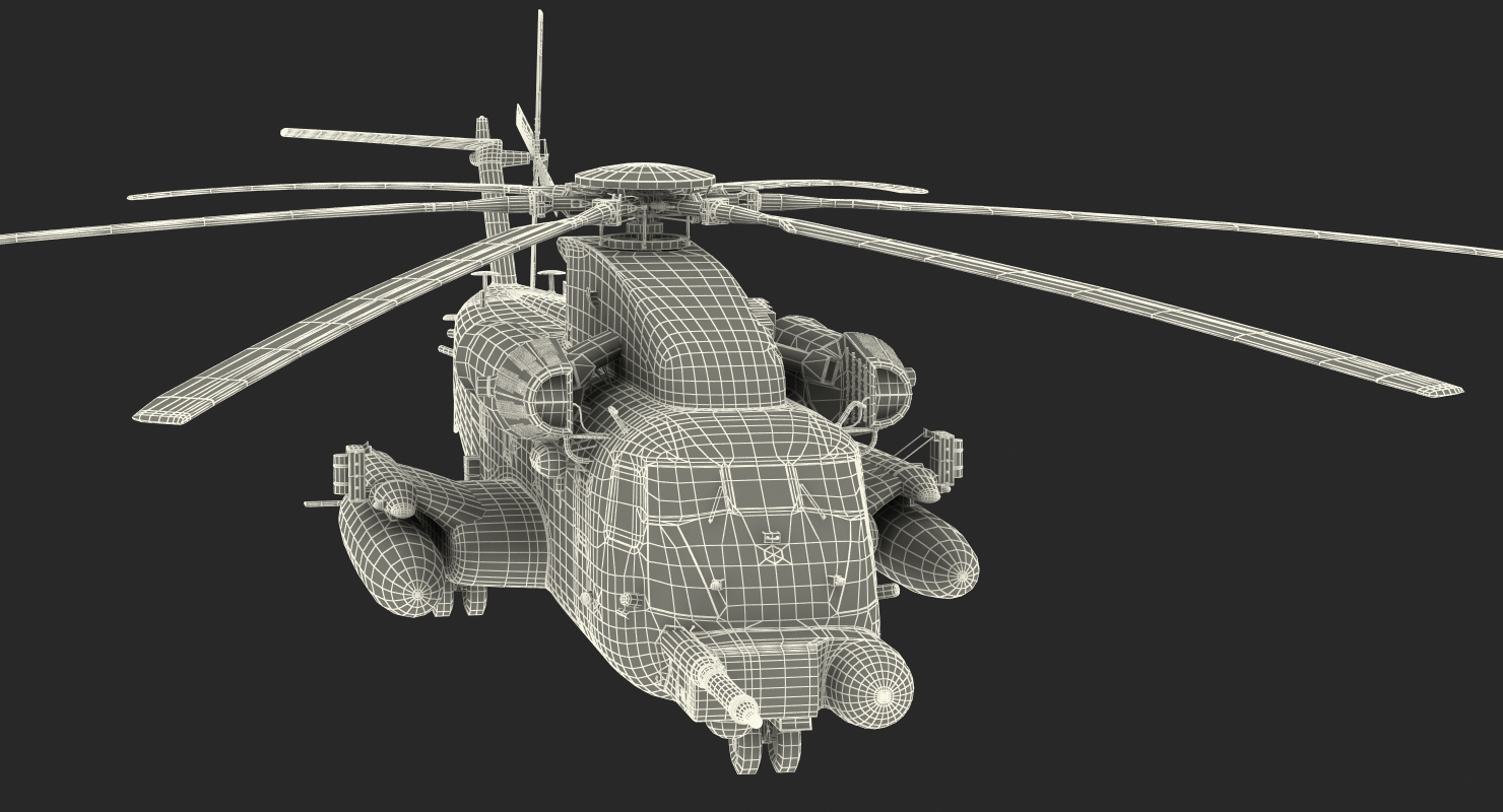 3D Combat Helicopter Sikorsky MH 53 Pave Low Rigged model