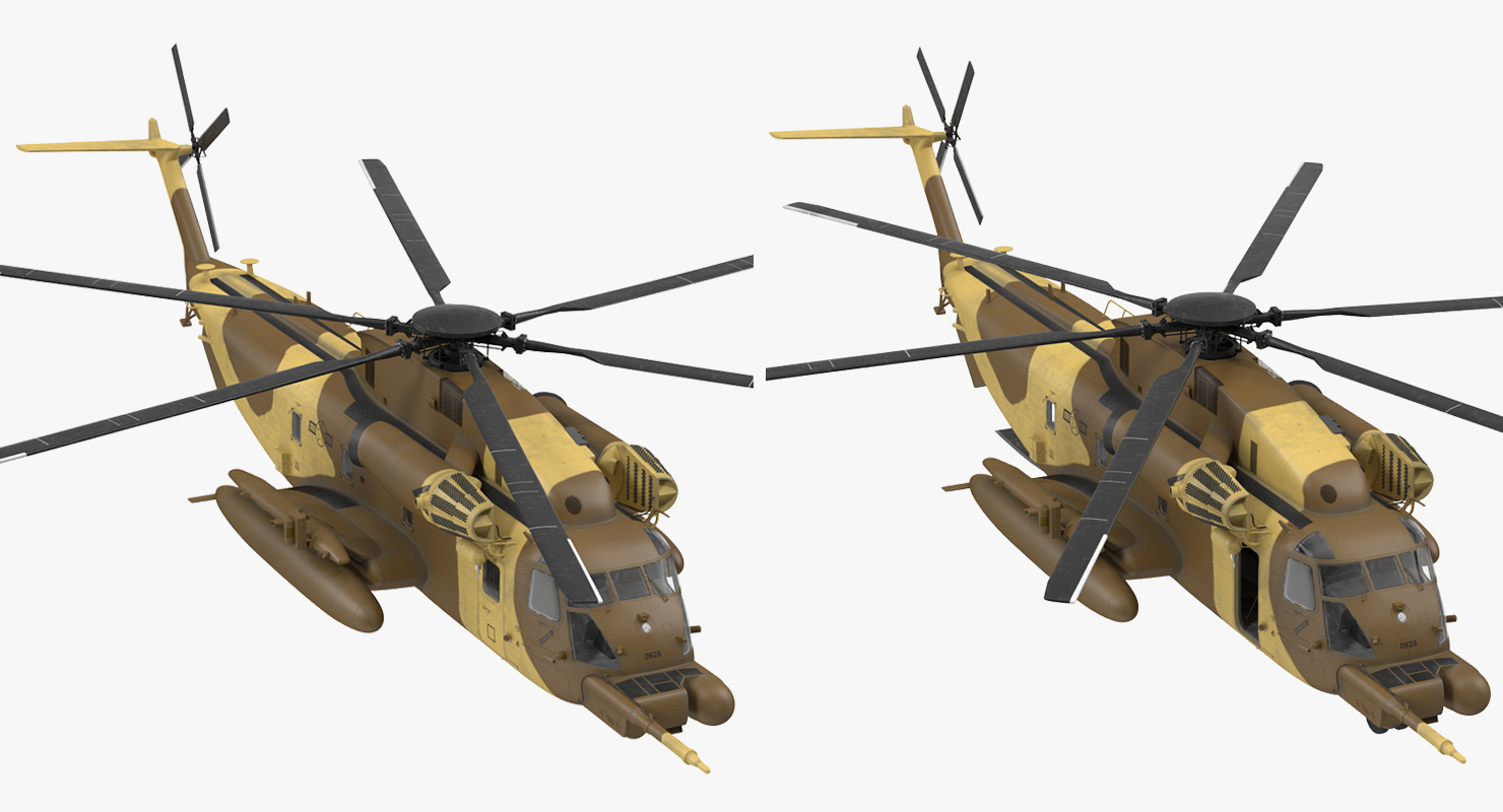 3D Combat Helicopter Sikorsky MH 53 Pave Low Rigged model