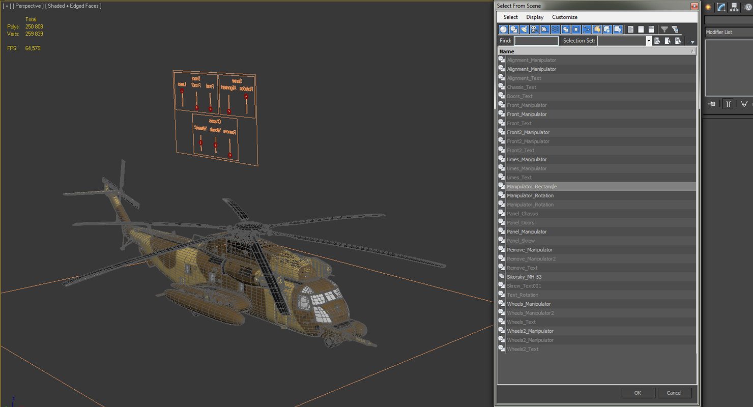 3D Combat Helicopter Sikorsky MH 53 Pave Low Rigged model