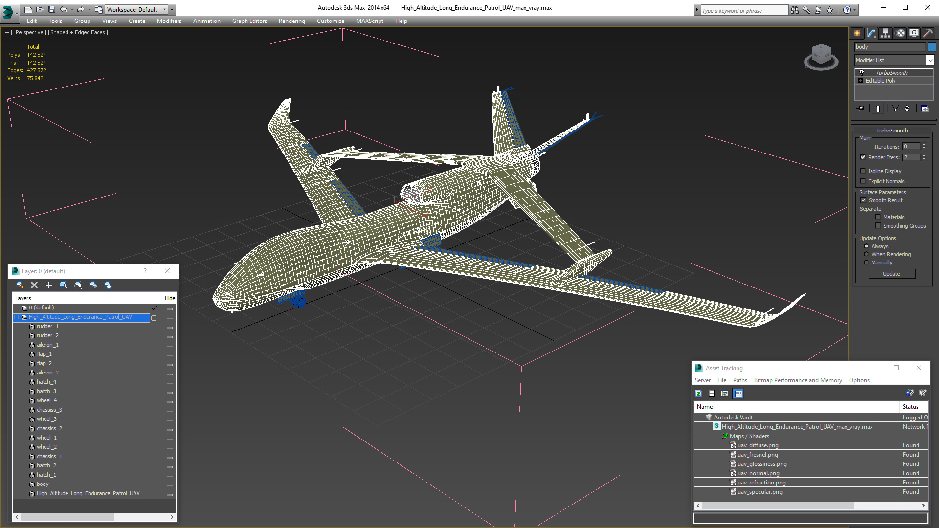 High Altitude Long Endurance Patrol UAV 3D model