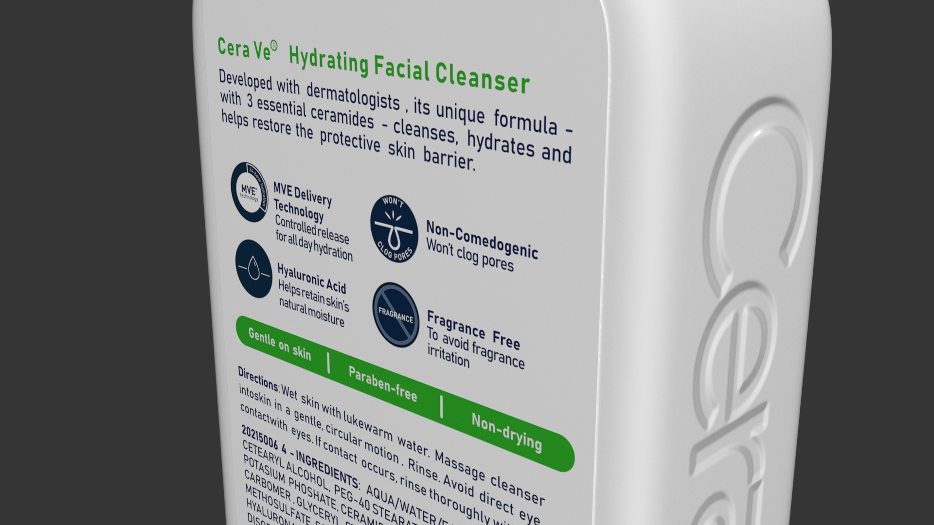 3D model CeraVe Cleanser Dispenser Bottle 236 ml Green
