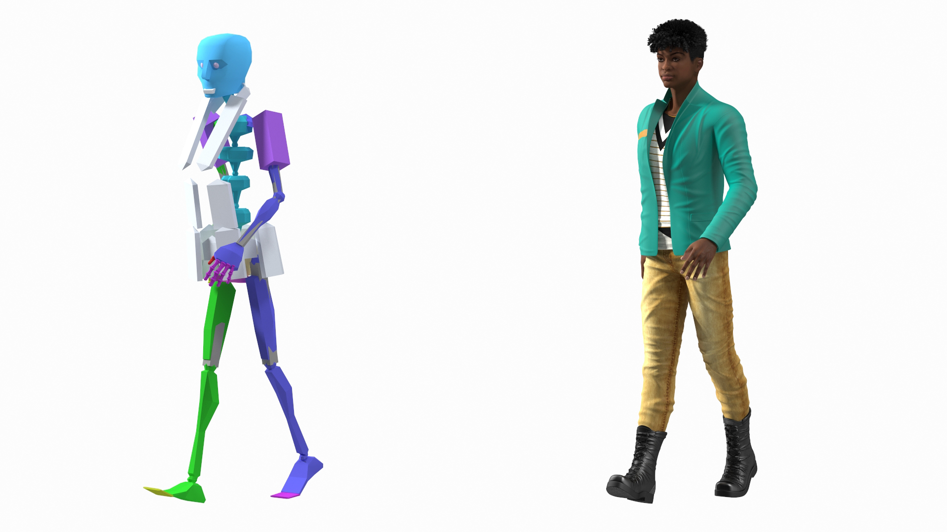 Light Skin Teenager Fashionable Style Rigged 3D model