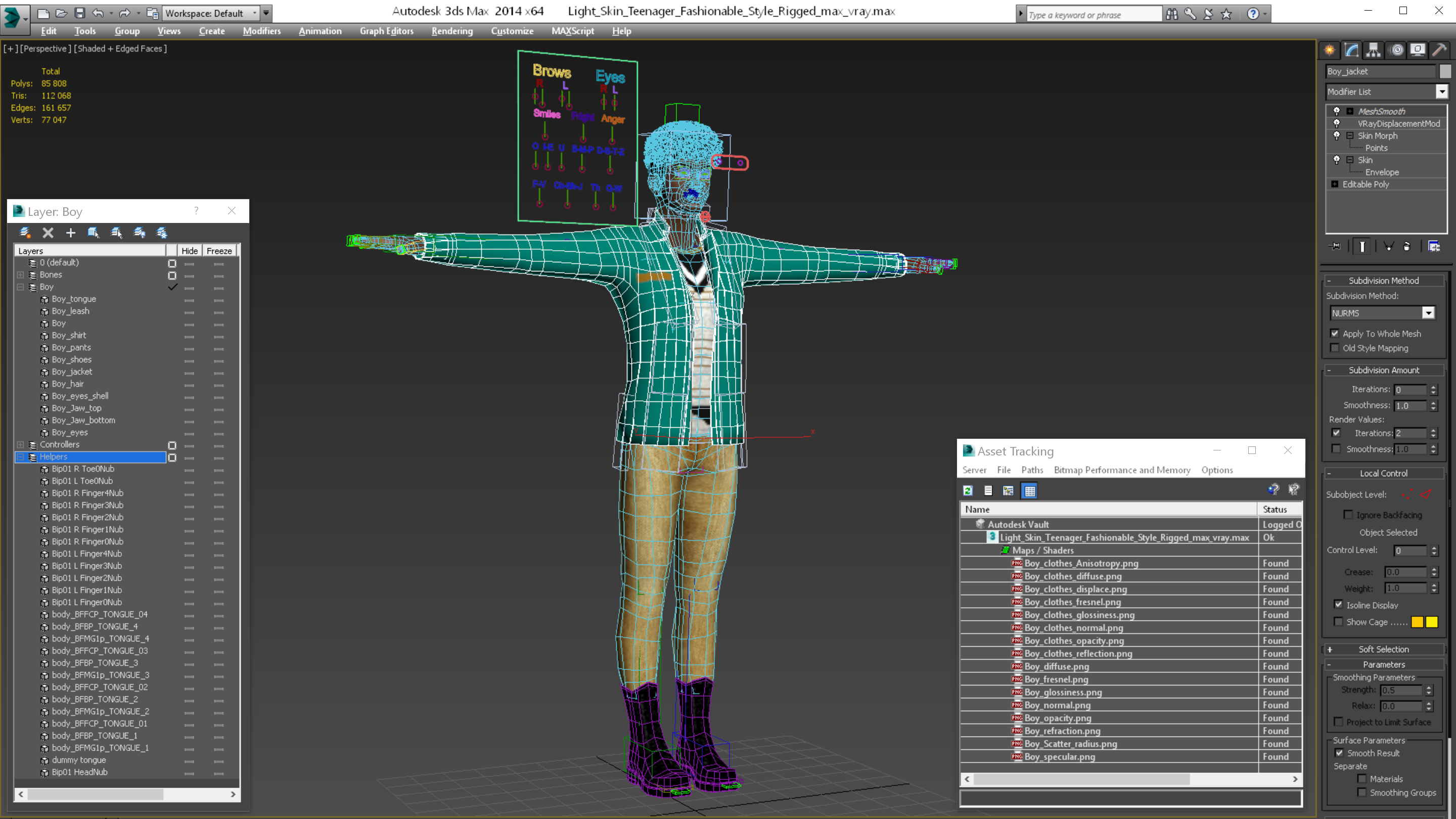 Light Skin Teenager Fashionable Style Rigged 3D model
