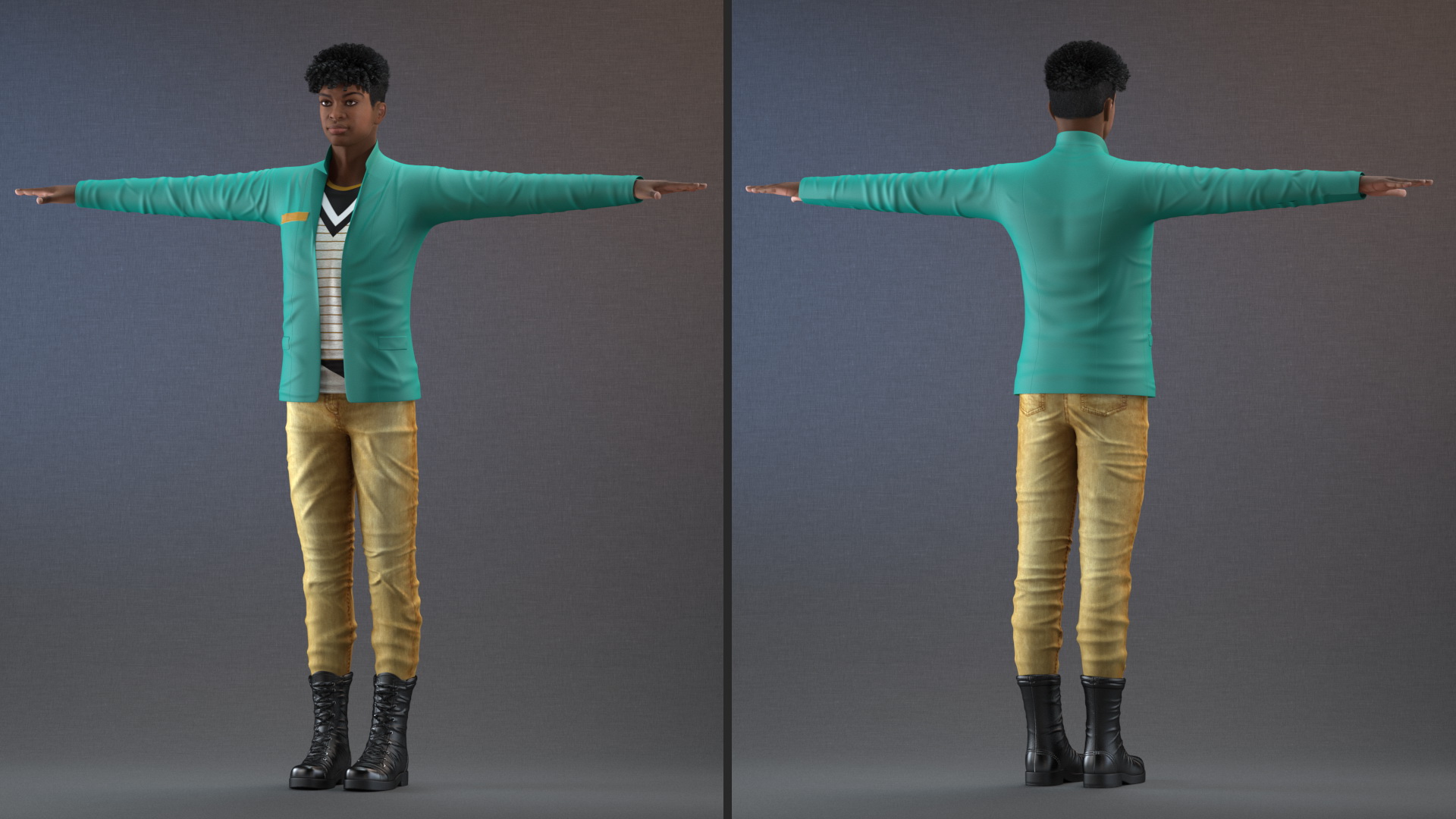 Light Skin Teenager Fashionable Style Rigged 3D model
