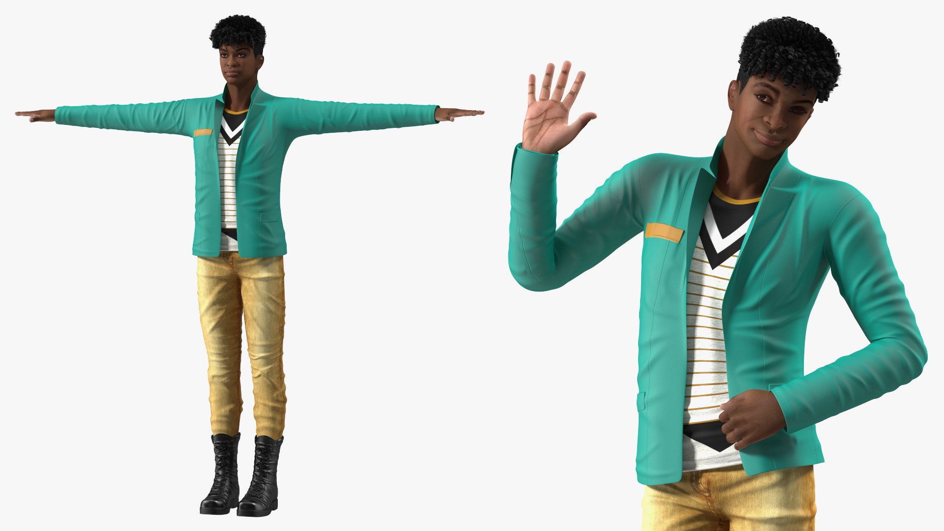 Light Skin Teenager Fashionable Style Rigged 3D model