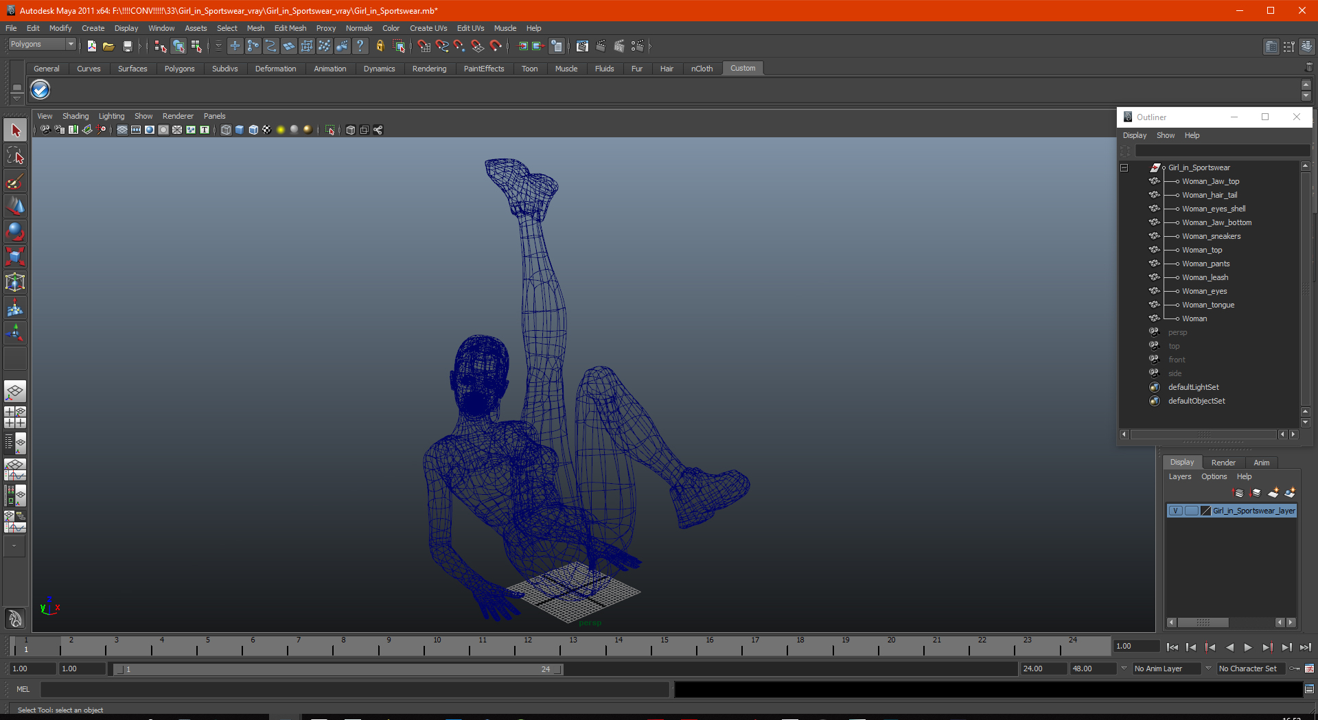 3D Girl in Sportswear model