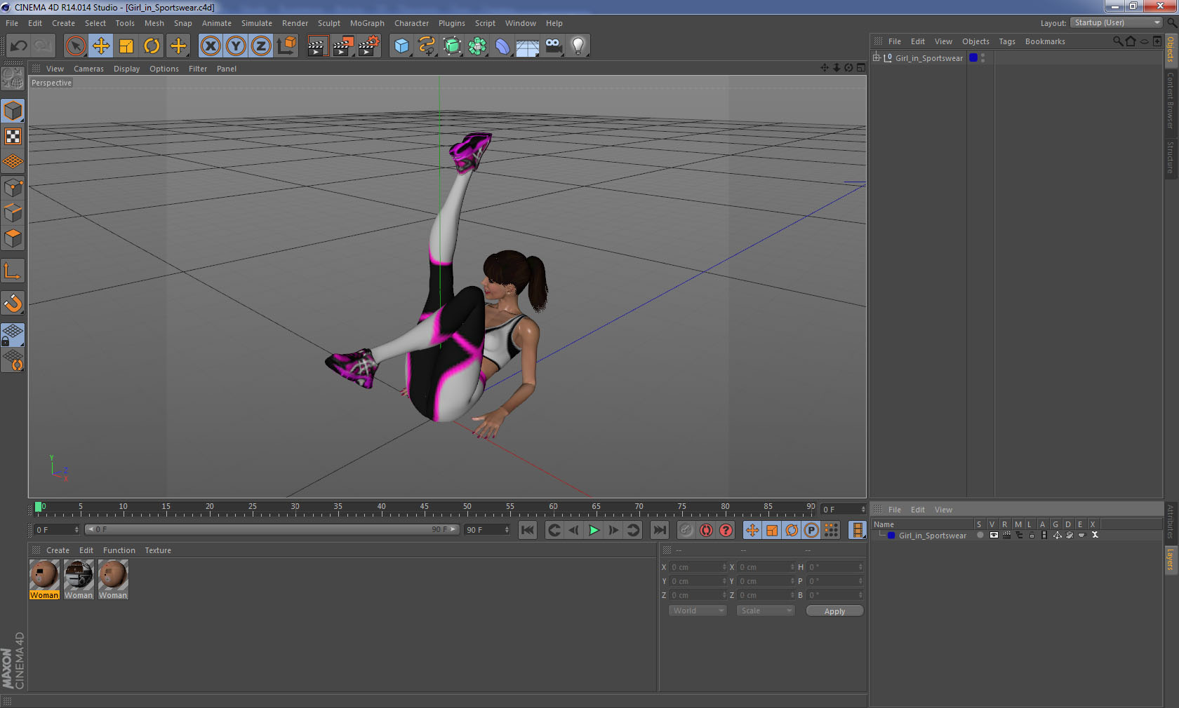 3D Girl in Sportswear model