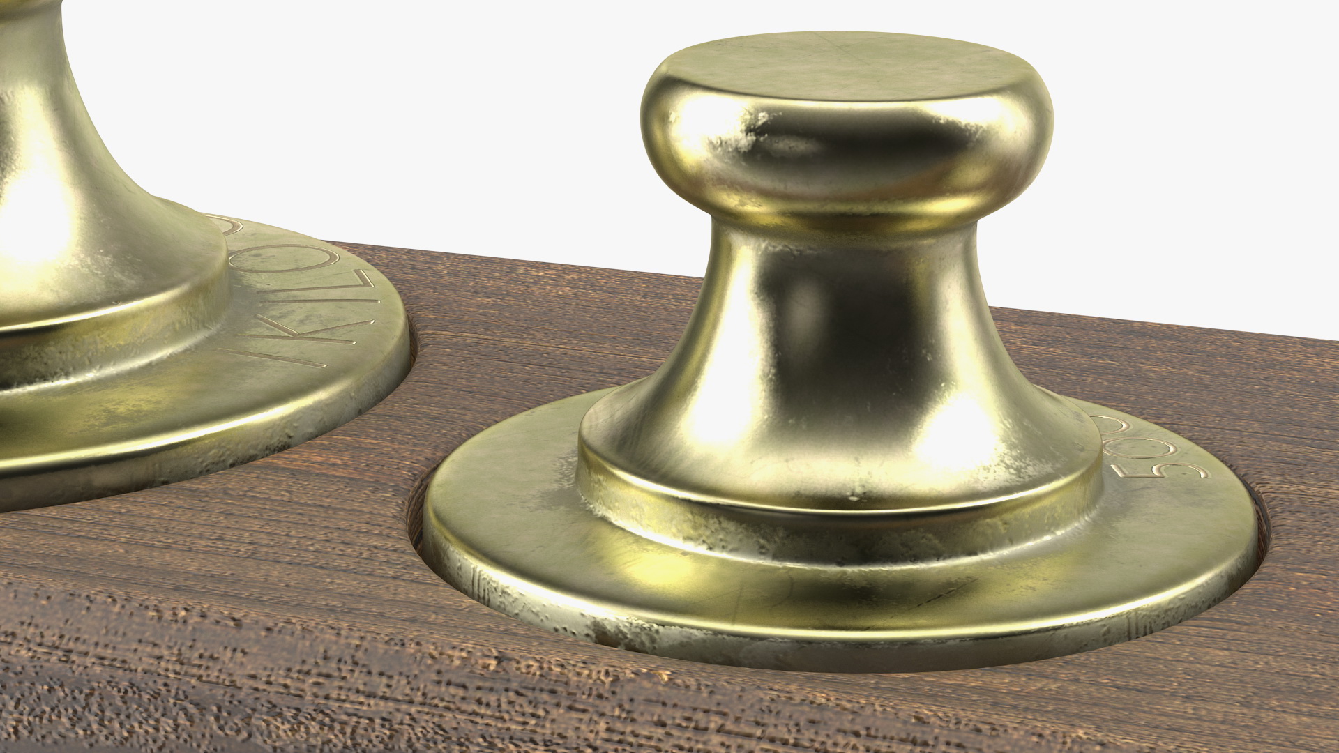3D Vintage Balance Scale Weights in Wooden Box model