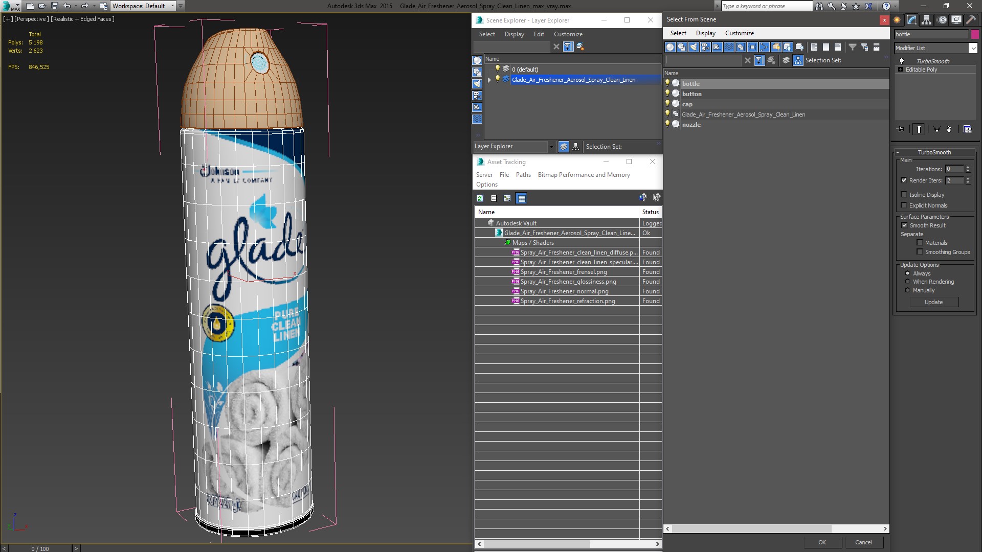 3D model Glade Air Freshener Aerosol Spray Clean Linen