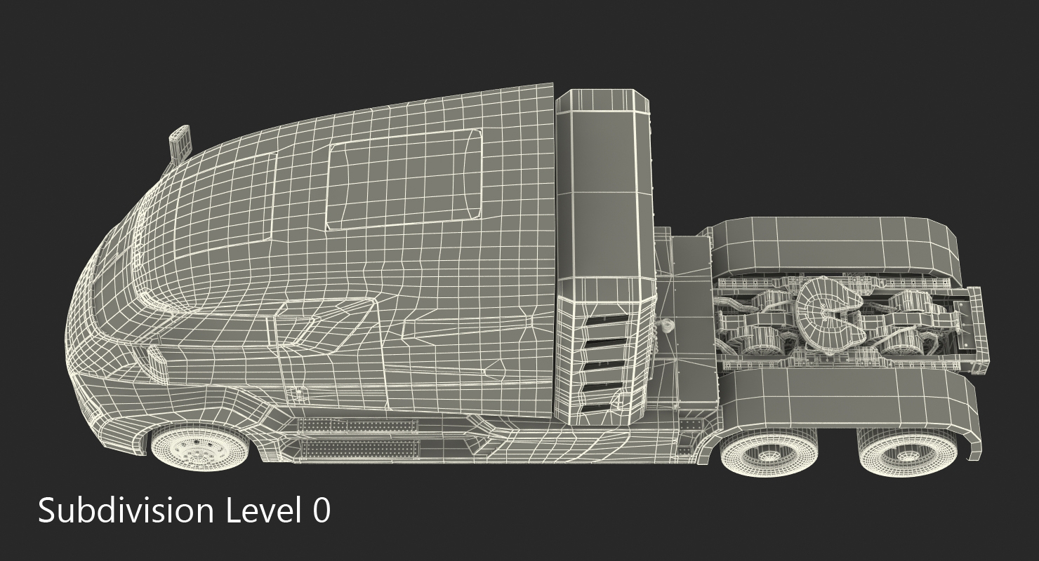 Nikola One Electric Semi Truck Rigged 3D