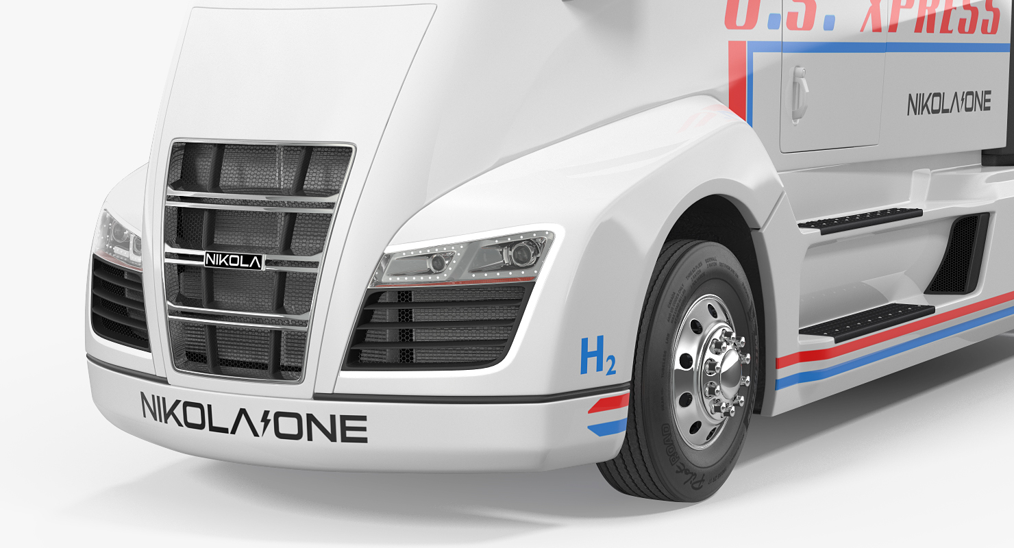 Nikola One Electric Semi Truck Rigged 3D