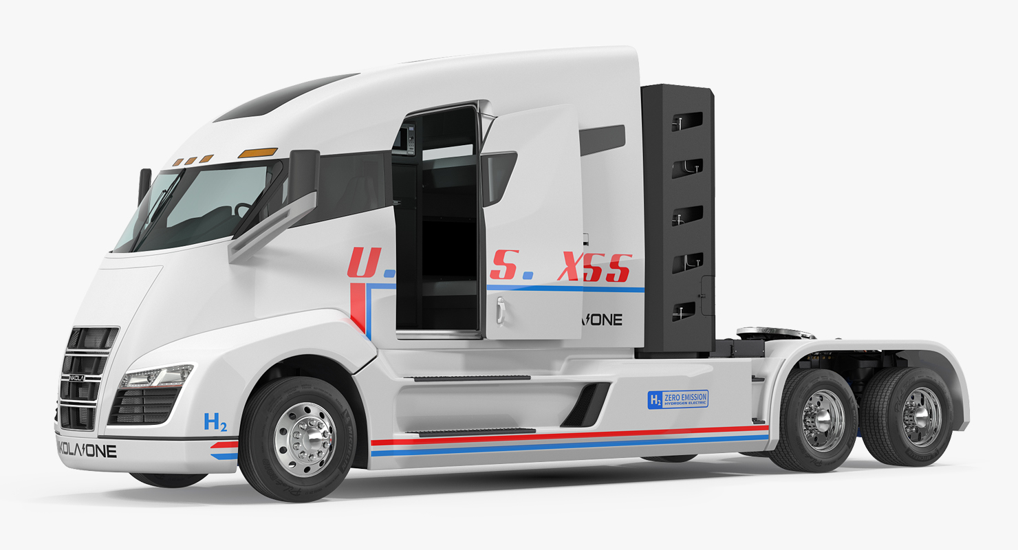 Nikola One Electric Semi Truck Rigged 3D