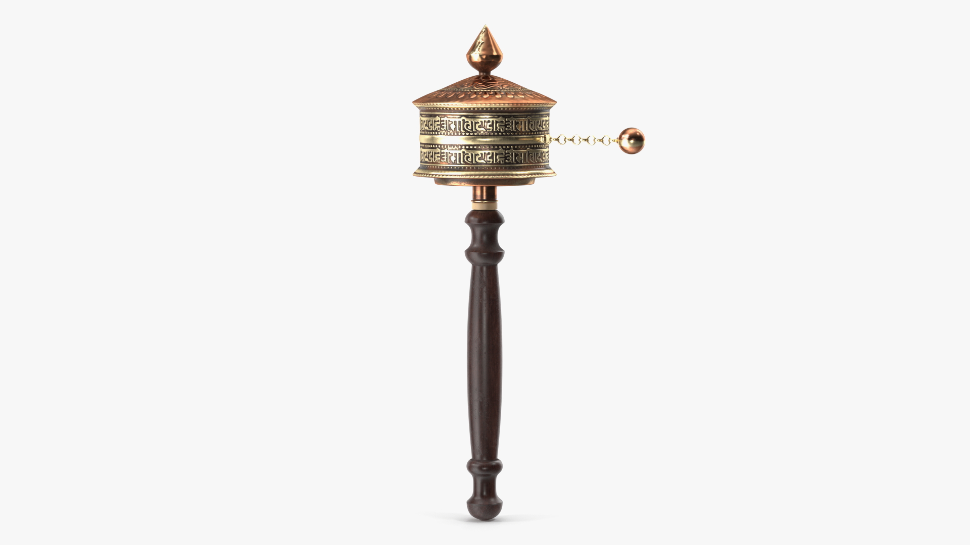 Copper Hand Held Prayer Wheel 3D model