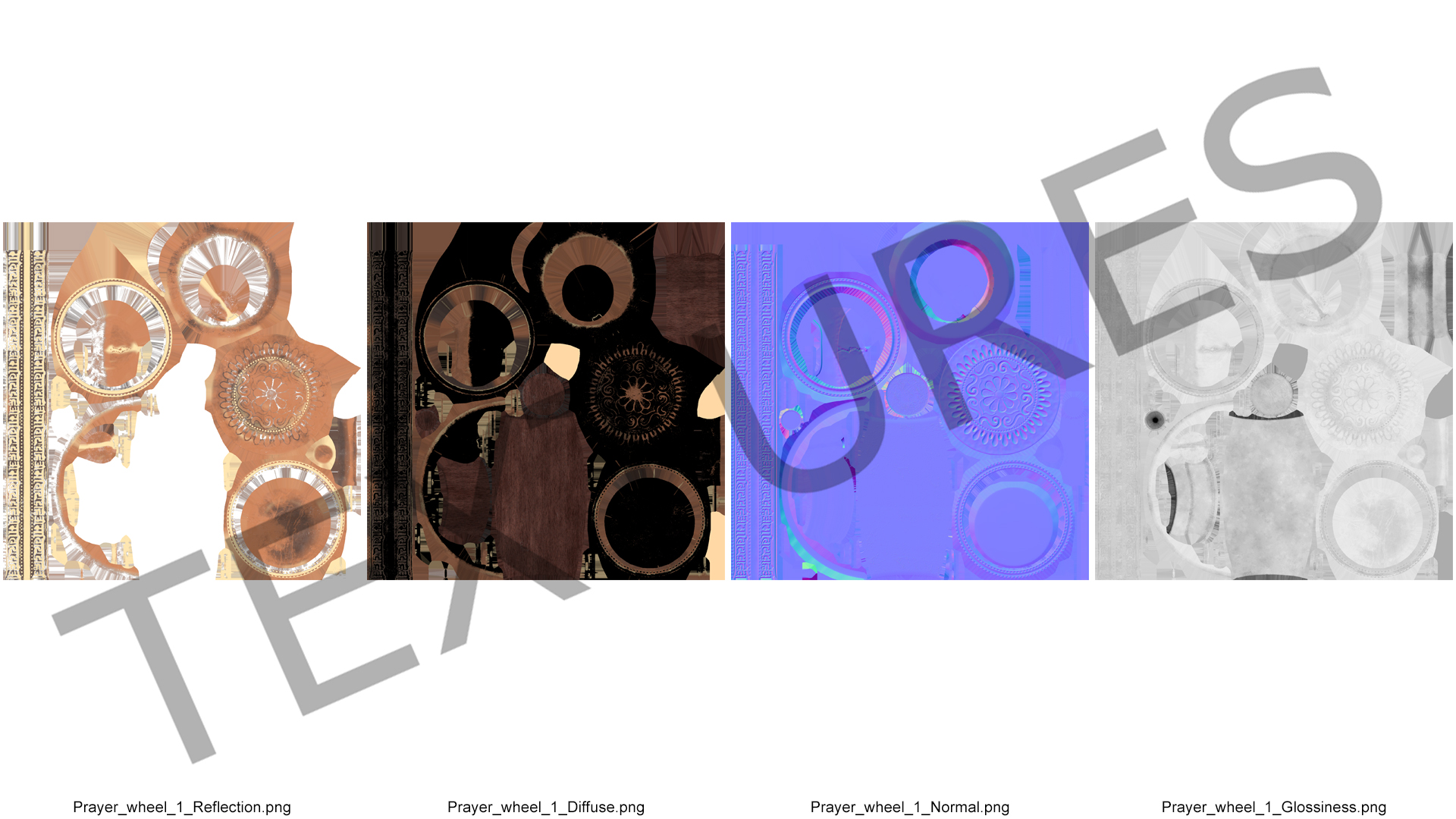Copper Hand Held Prayer Wheel 3D model
