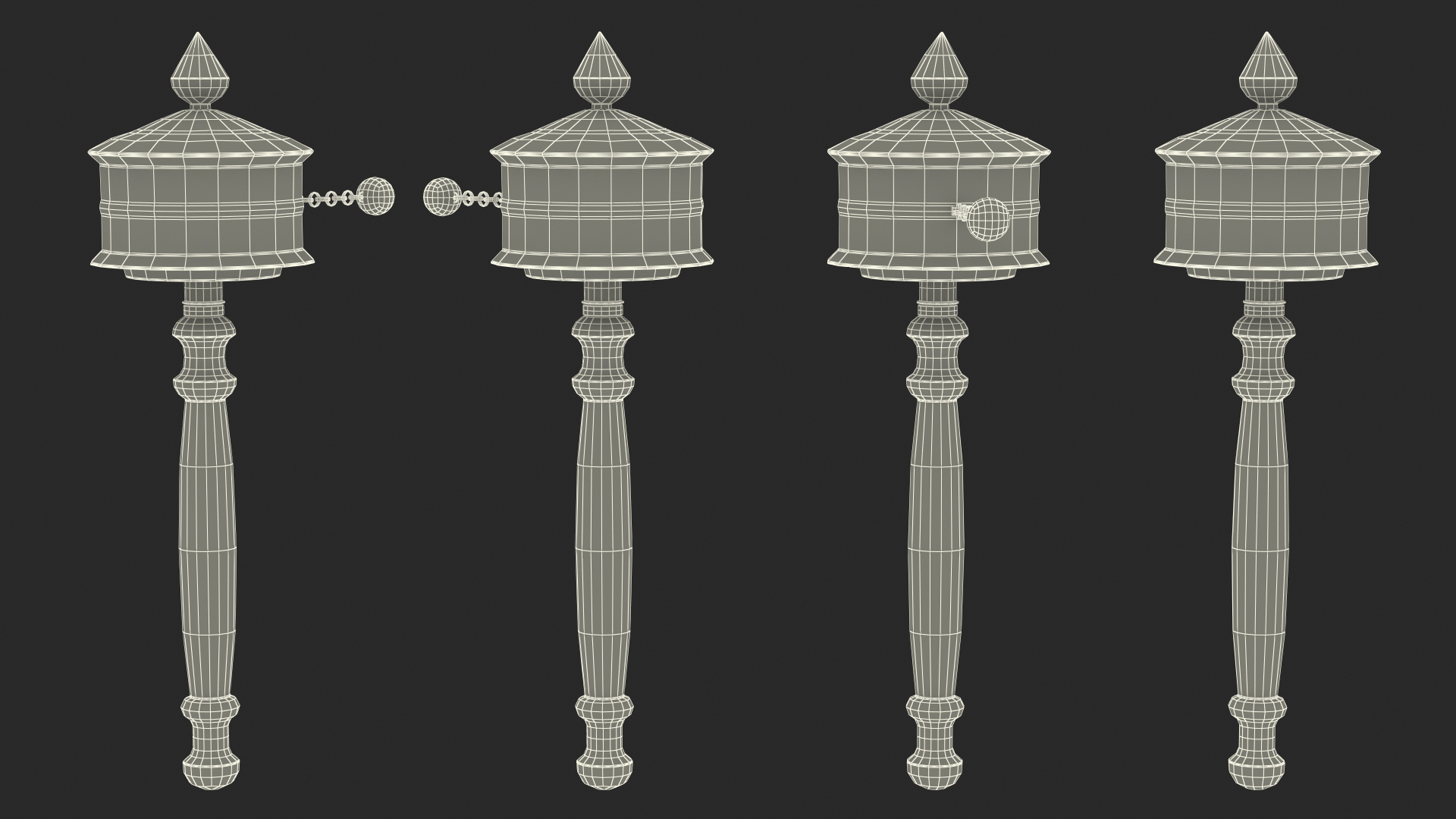 Copper Hand Held Prayer Wheel 3D model
