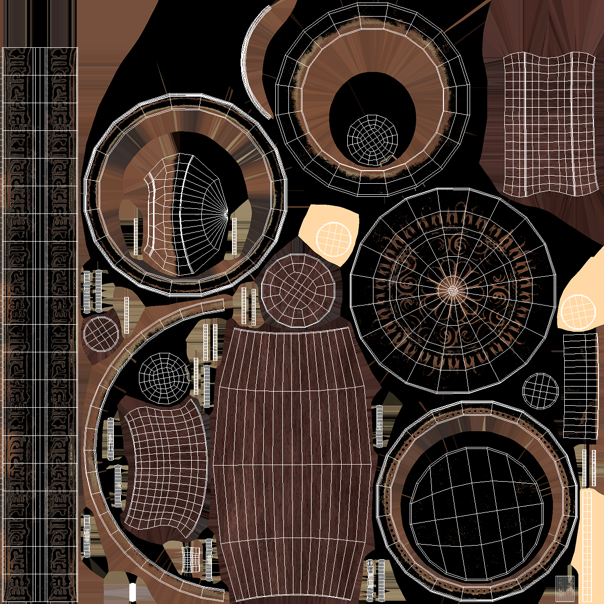 Copper Hand Held Prayer Wheel 3D model