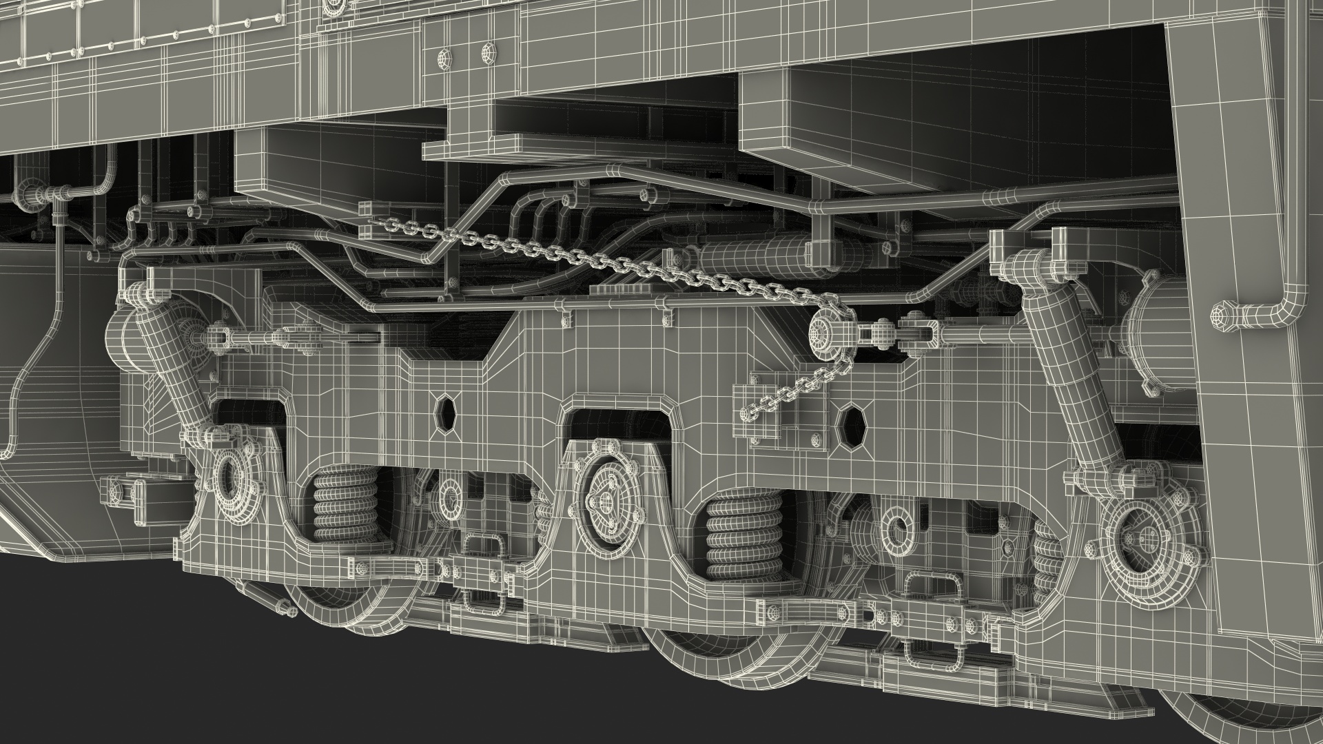 Locomotive with Wagons 3D