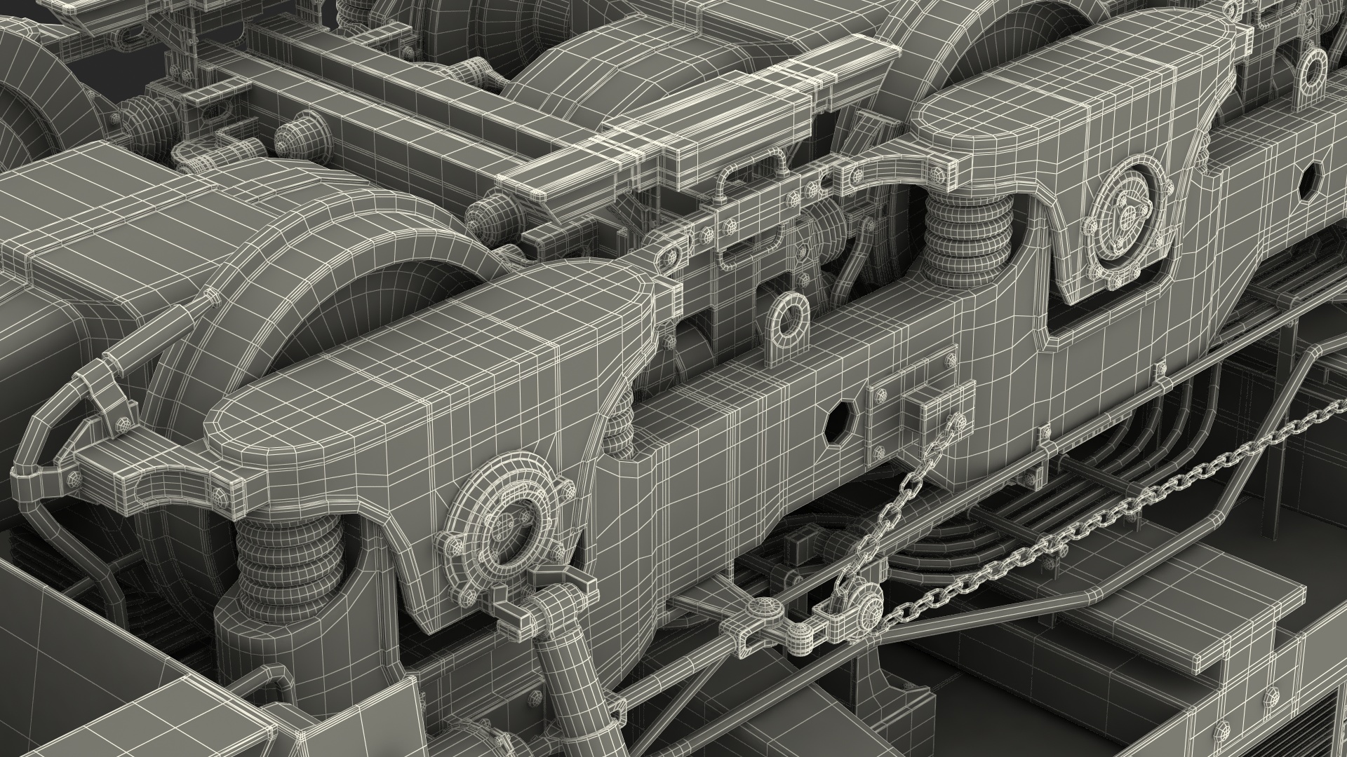 Locomotive with Wagons 3D