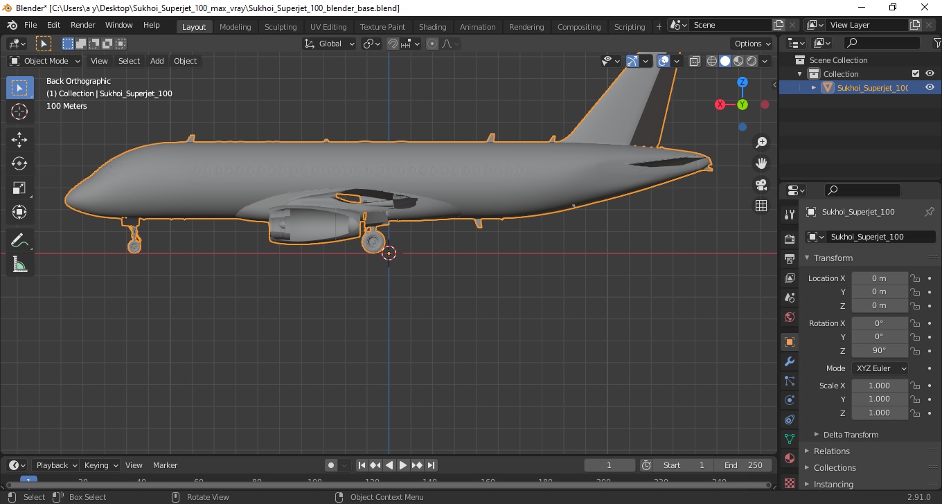 Sukhoi Superjet 100 3D model