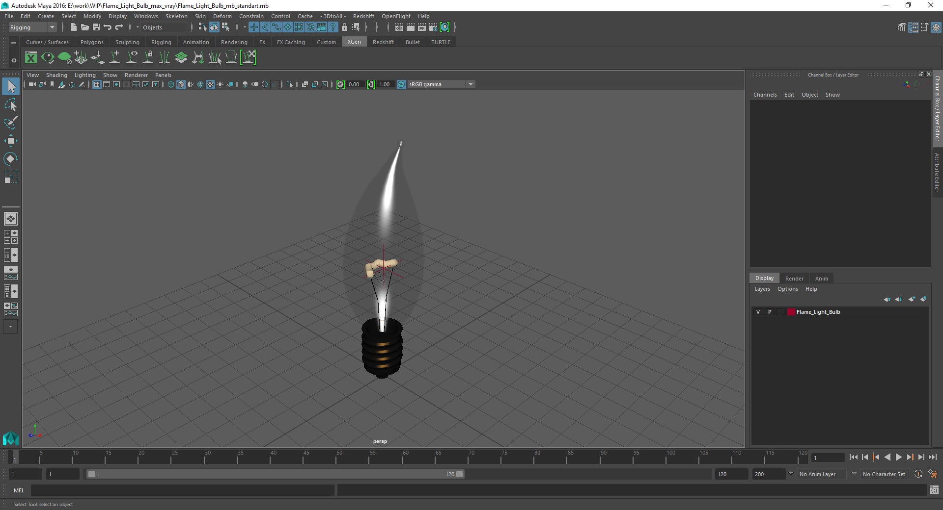 3D Flame Light Bulb