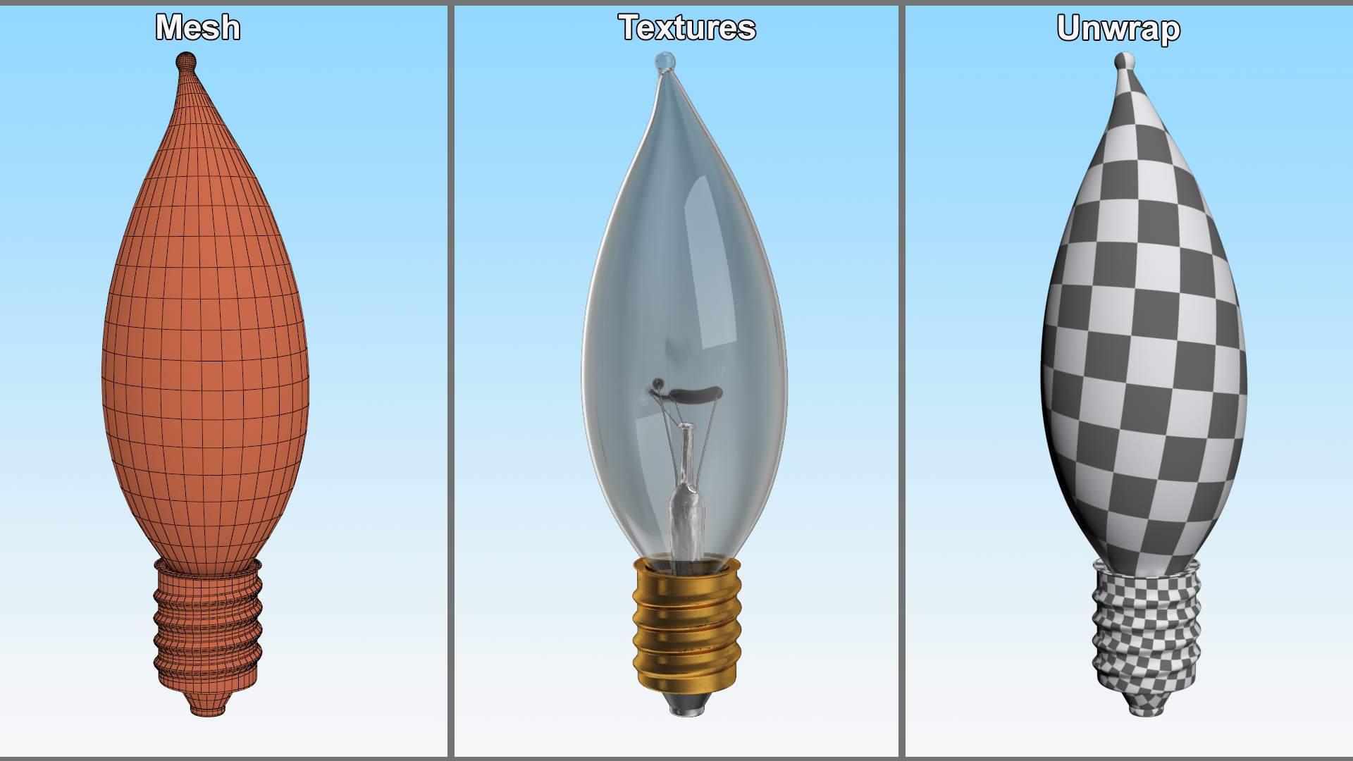 3D Flame Light Bulb
