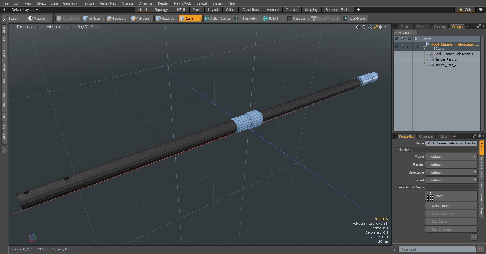 3D model Pool Cleaner Telescopic Handle