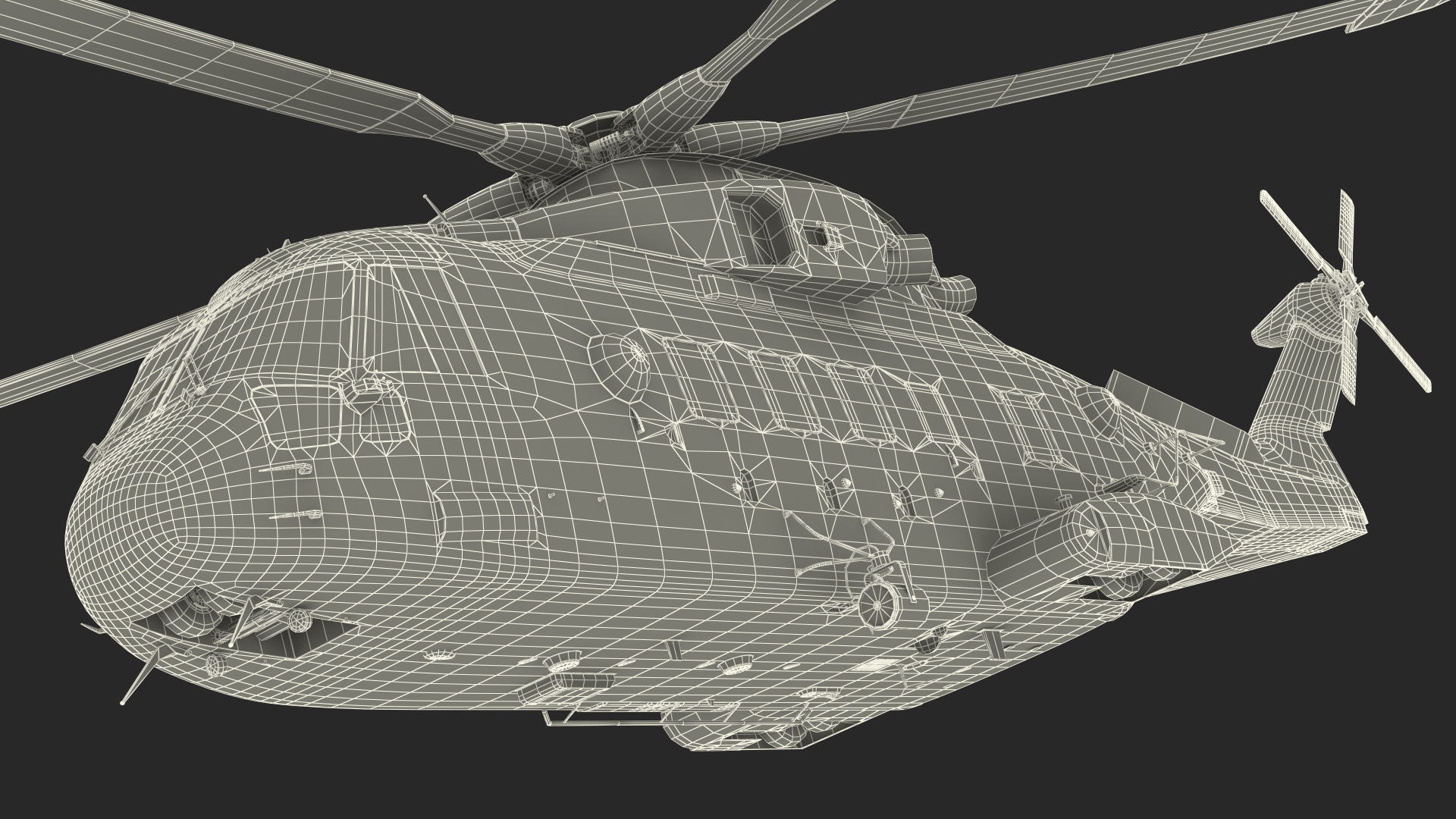 3D AgustaWestland CH 149 Cormorant Rescue Helicopter Rigged