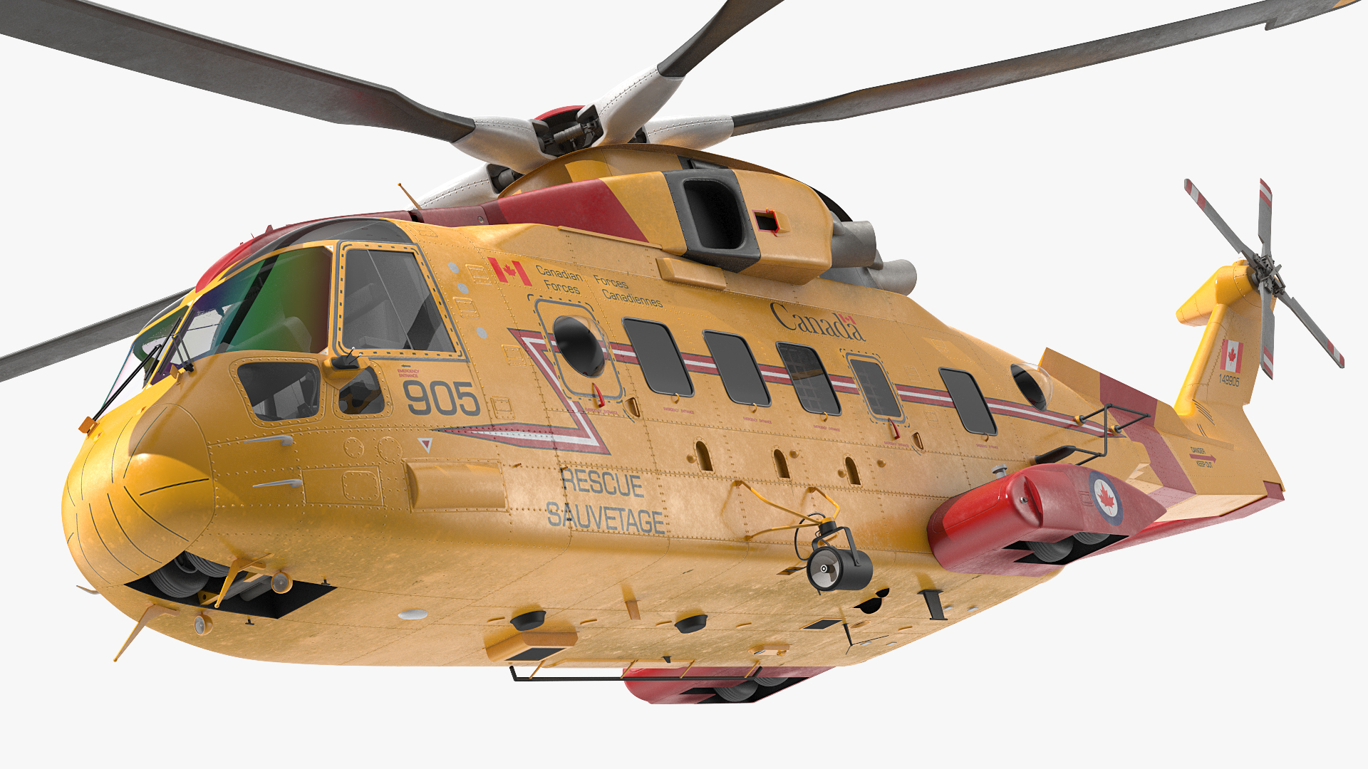 3D AgustaWestland CH 149 Cormorant Rescue Helicopter Rigged