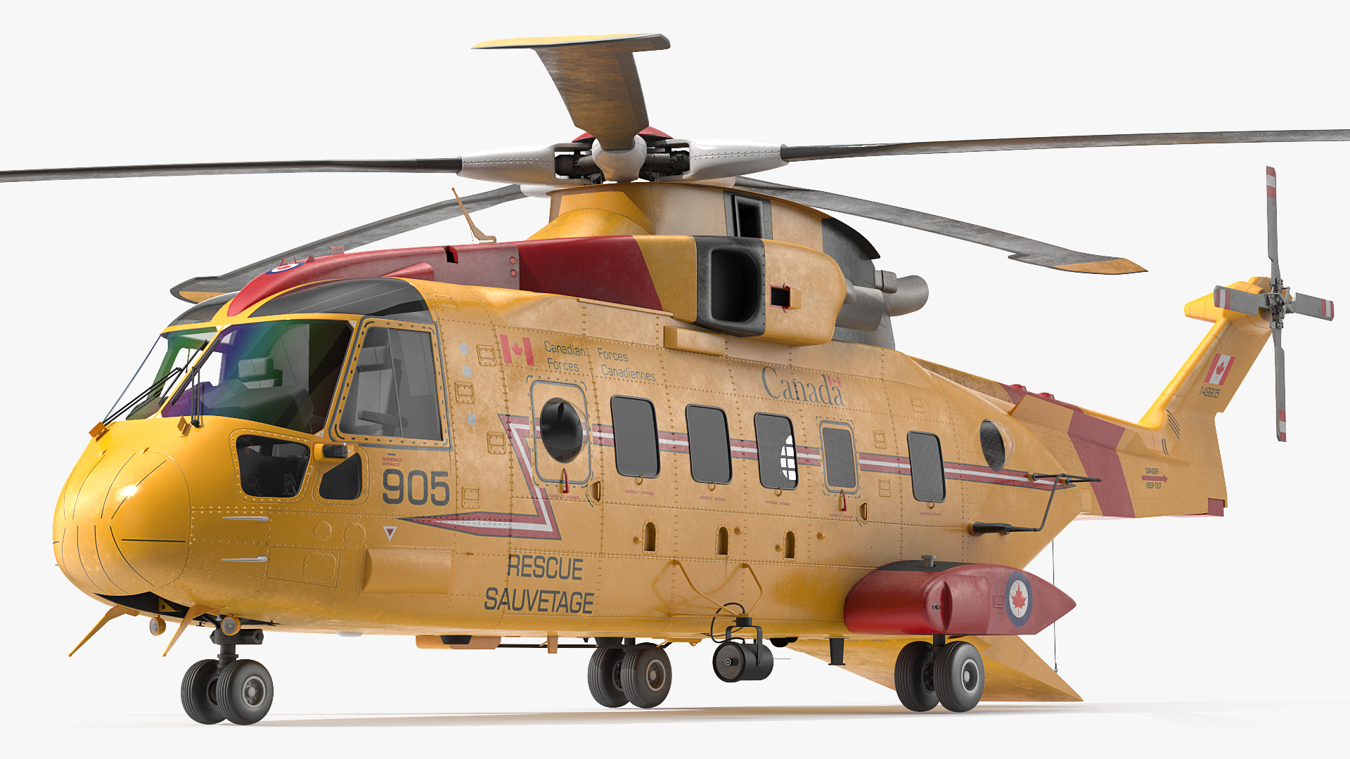 3D AgustaWestland CH 149 Cormorant Rescue Helicopter Rigged