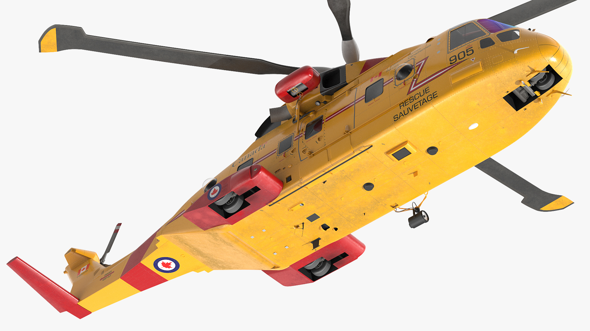 3D AgustaWestland CH 149 Cormorant Rescue Helicopter Rigged