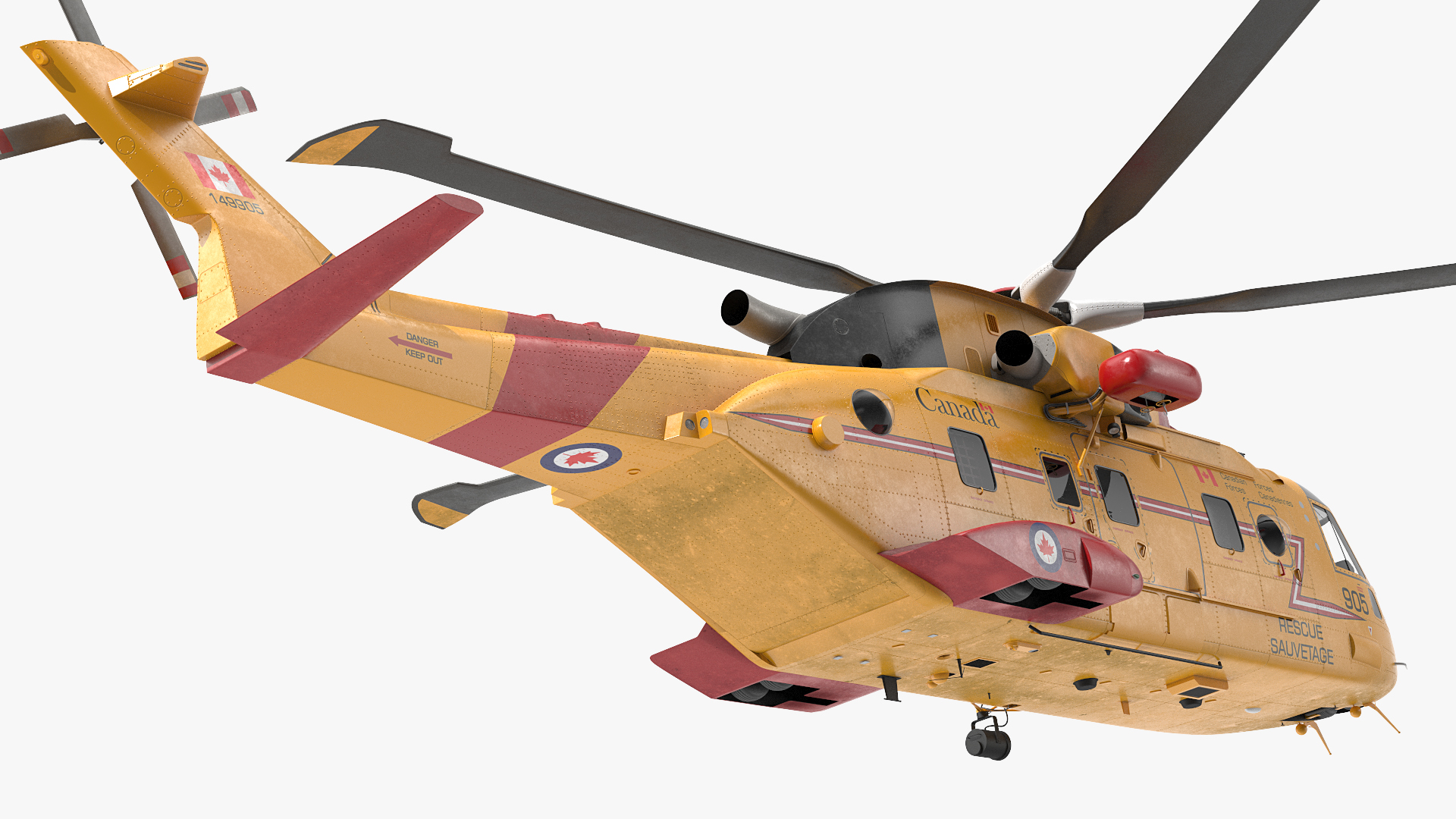 3D AgustaWestland CH 149 Cormorant Rescue Helicopter Rigged