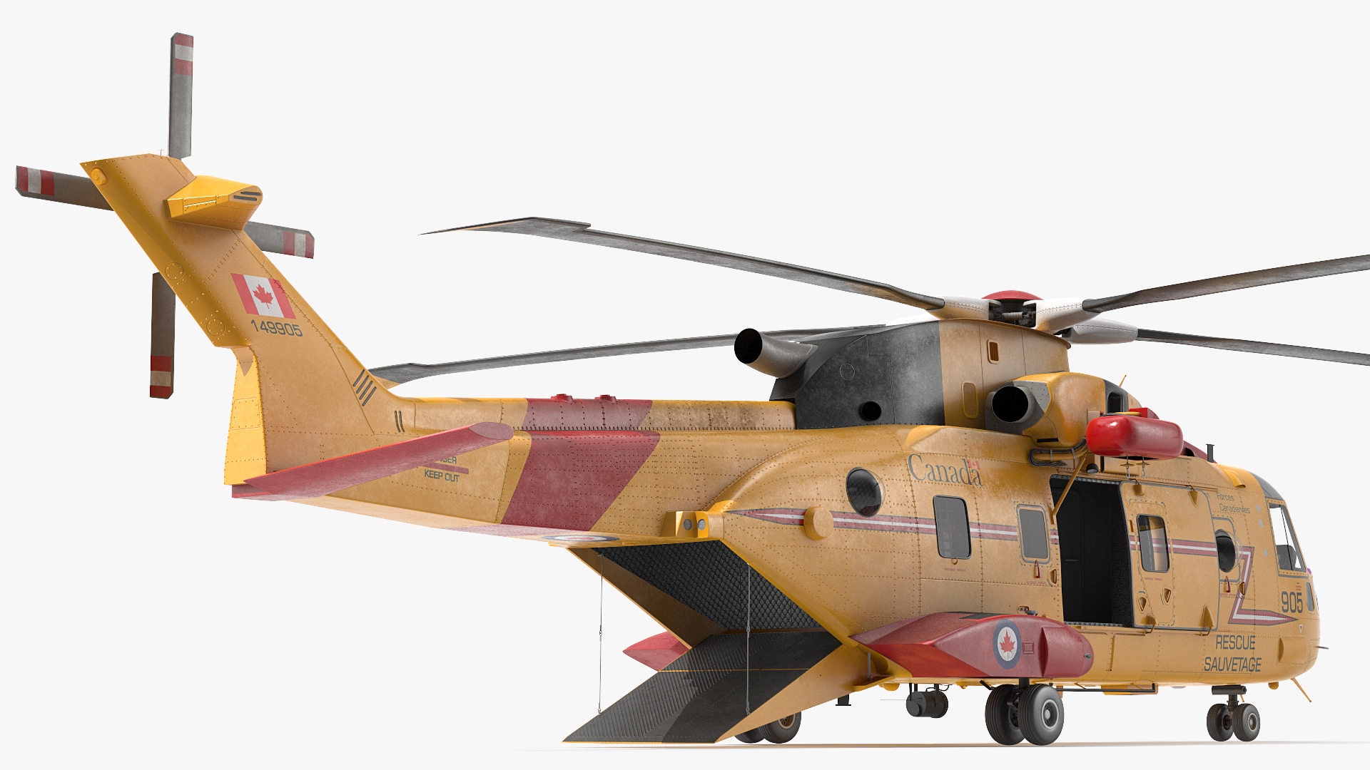 3D AgustaWestland CH 149 Cormorant Rescue Helicopter Rigged