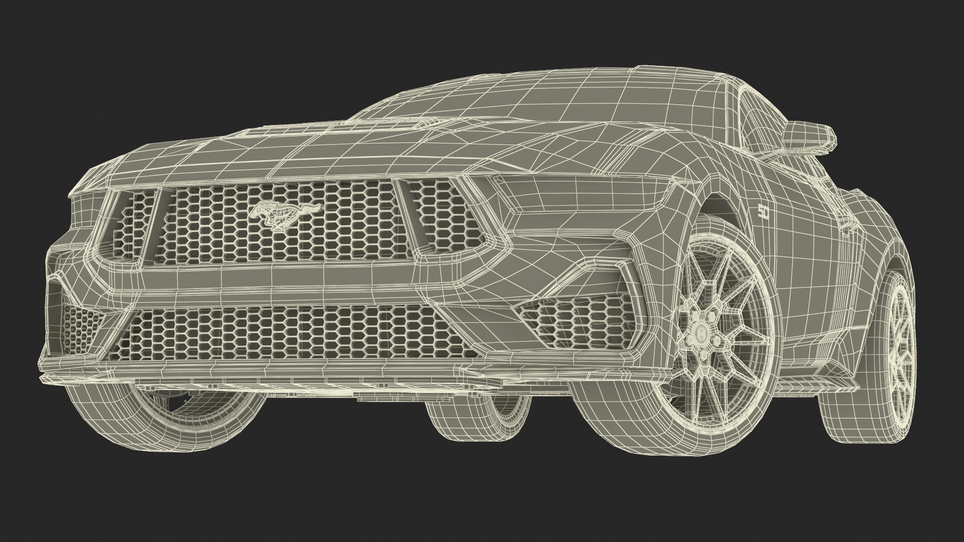3D model Ford Mustang 2024 Green Rigged