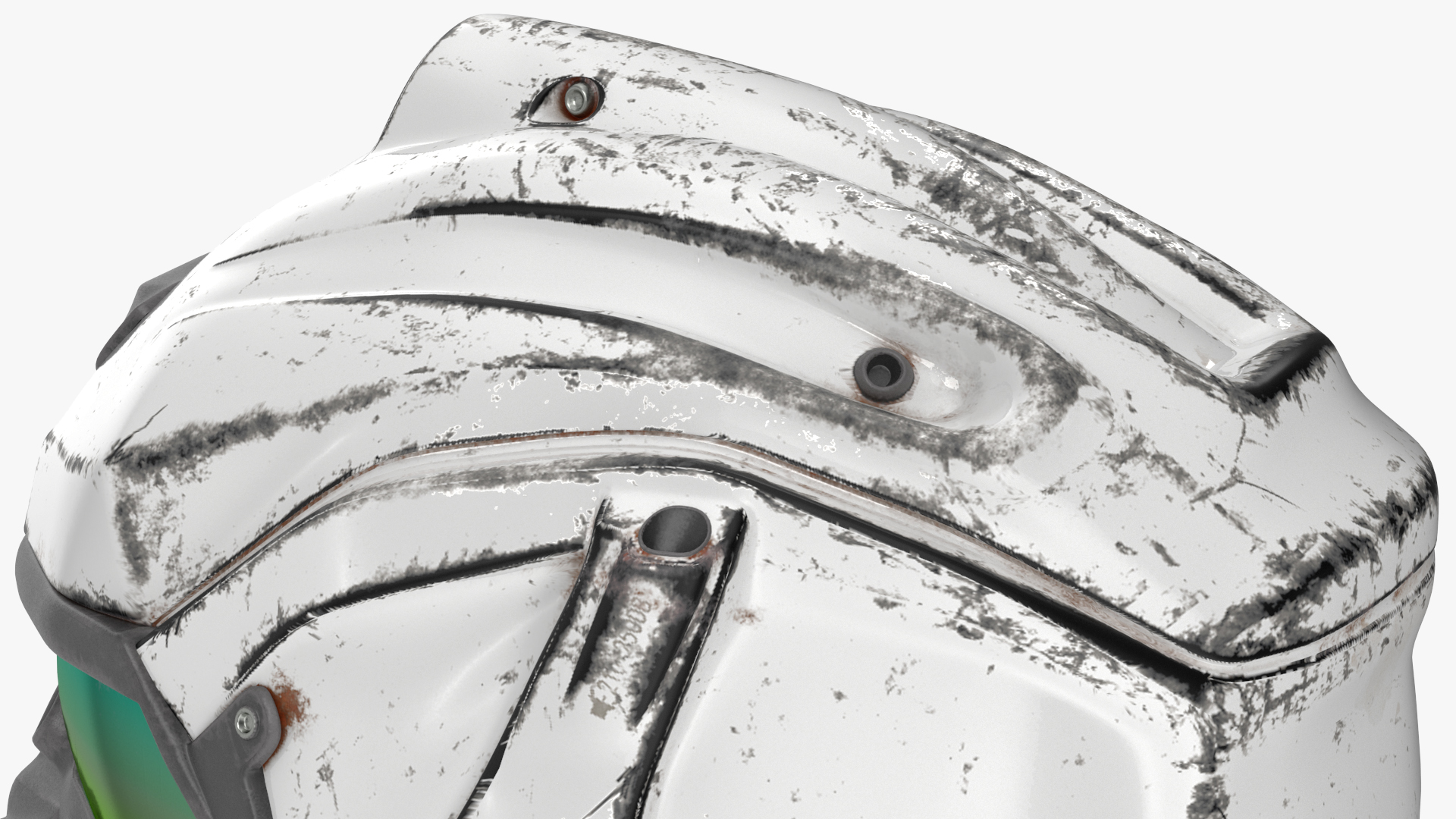 3D Old Futuristic Tactical Helmet White