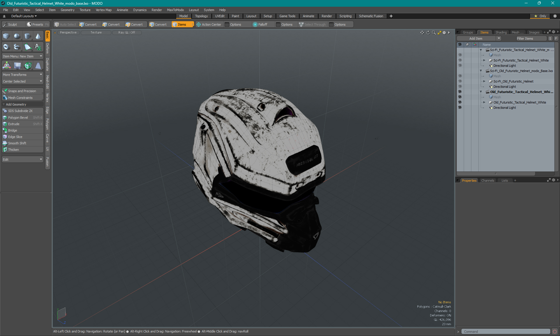 3D Old Futuristic Tactical Helmet White