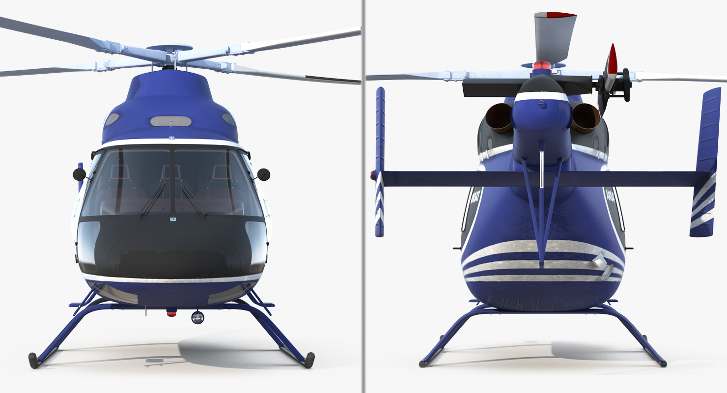 3D model Light Helicopter Kazan Ansat Rigged