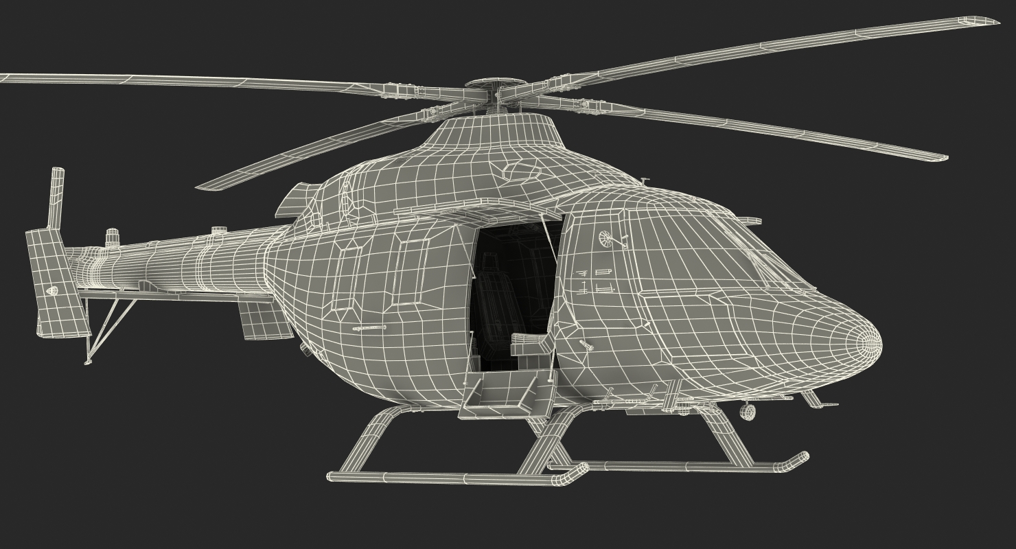 3D model Light Helicopter Kazan Ansat Rigged