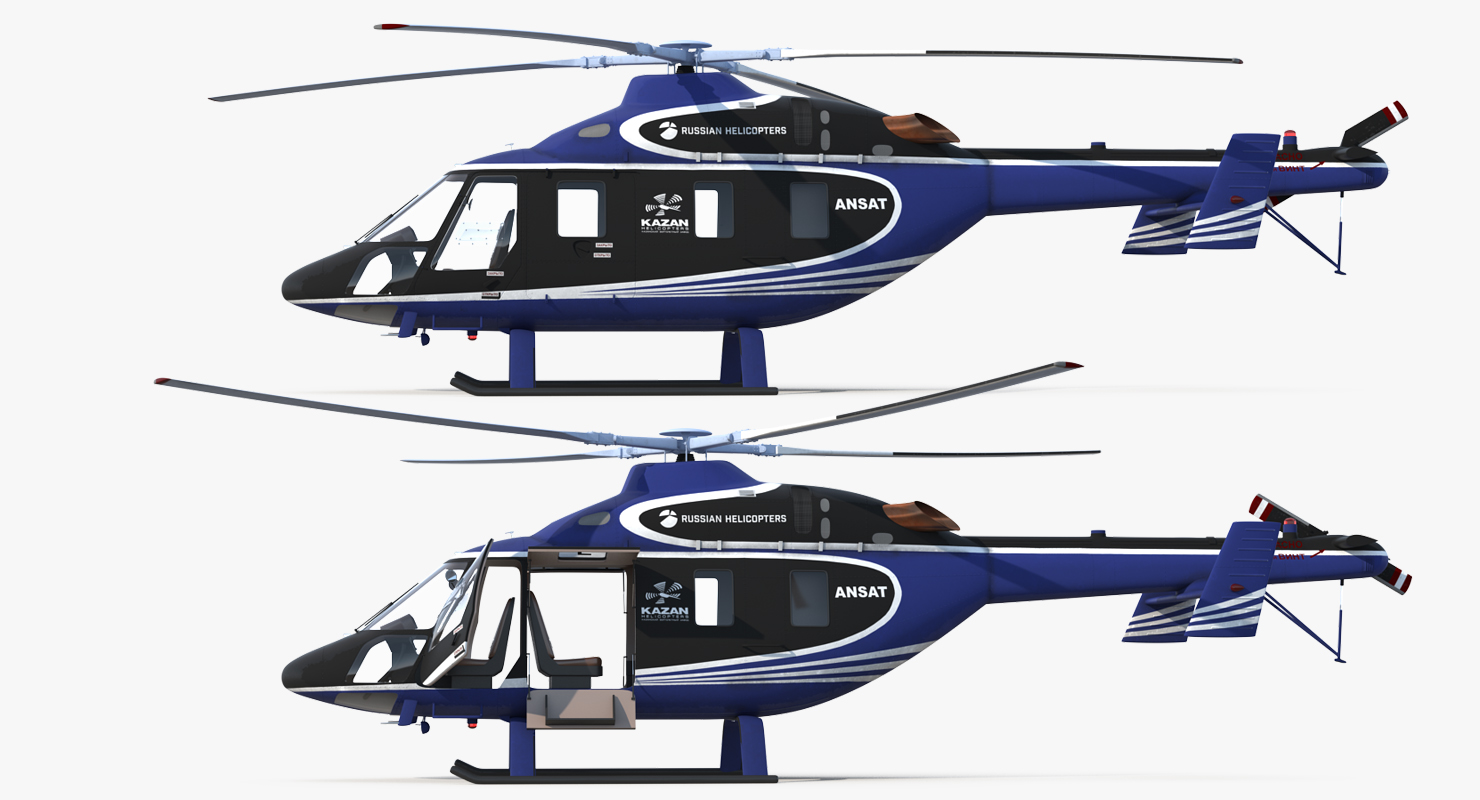3D model Light Helicopter Kazan Ansat Rigged