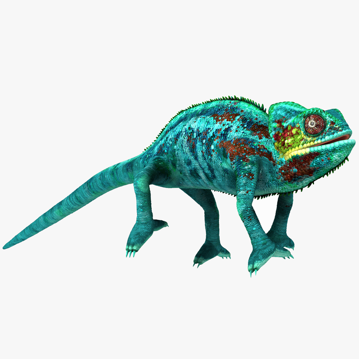 3D Panther Chameleon Rigged for Cinema 4D model