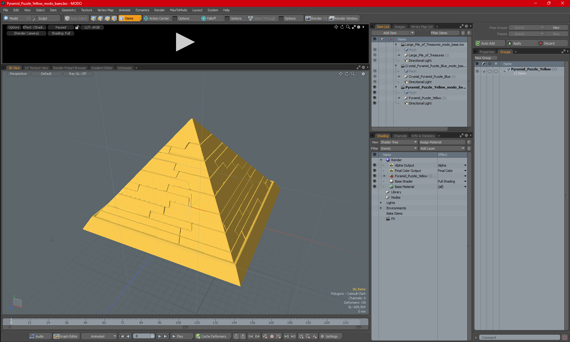 3D Pyramid Puzzle Yellow