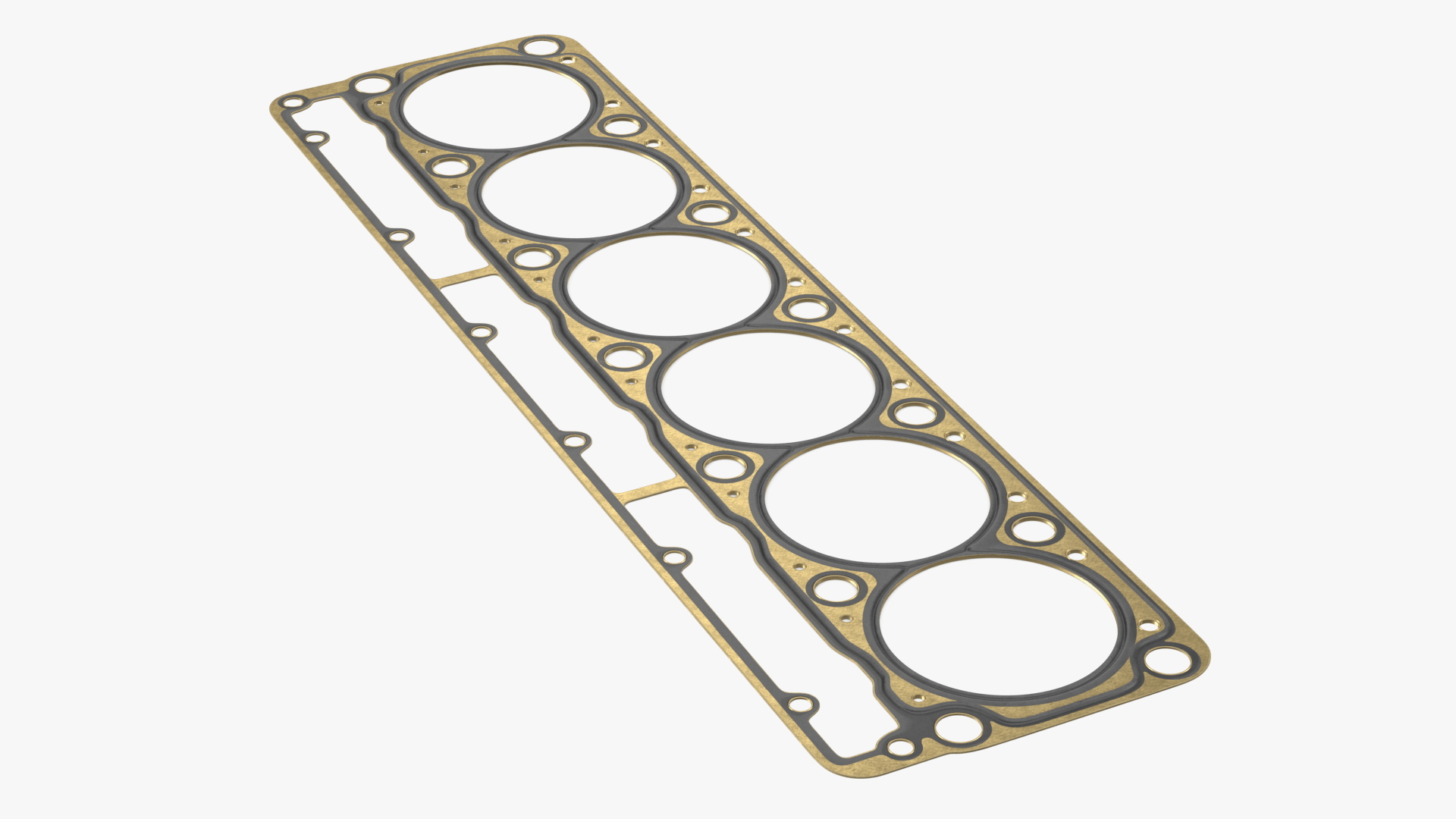 3D Head Gasket 325D 6 Cylinder Brass model