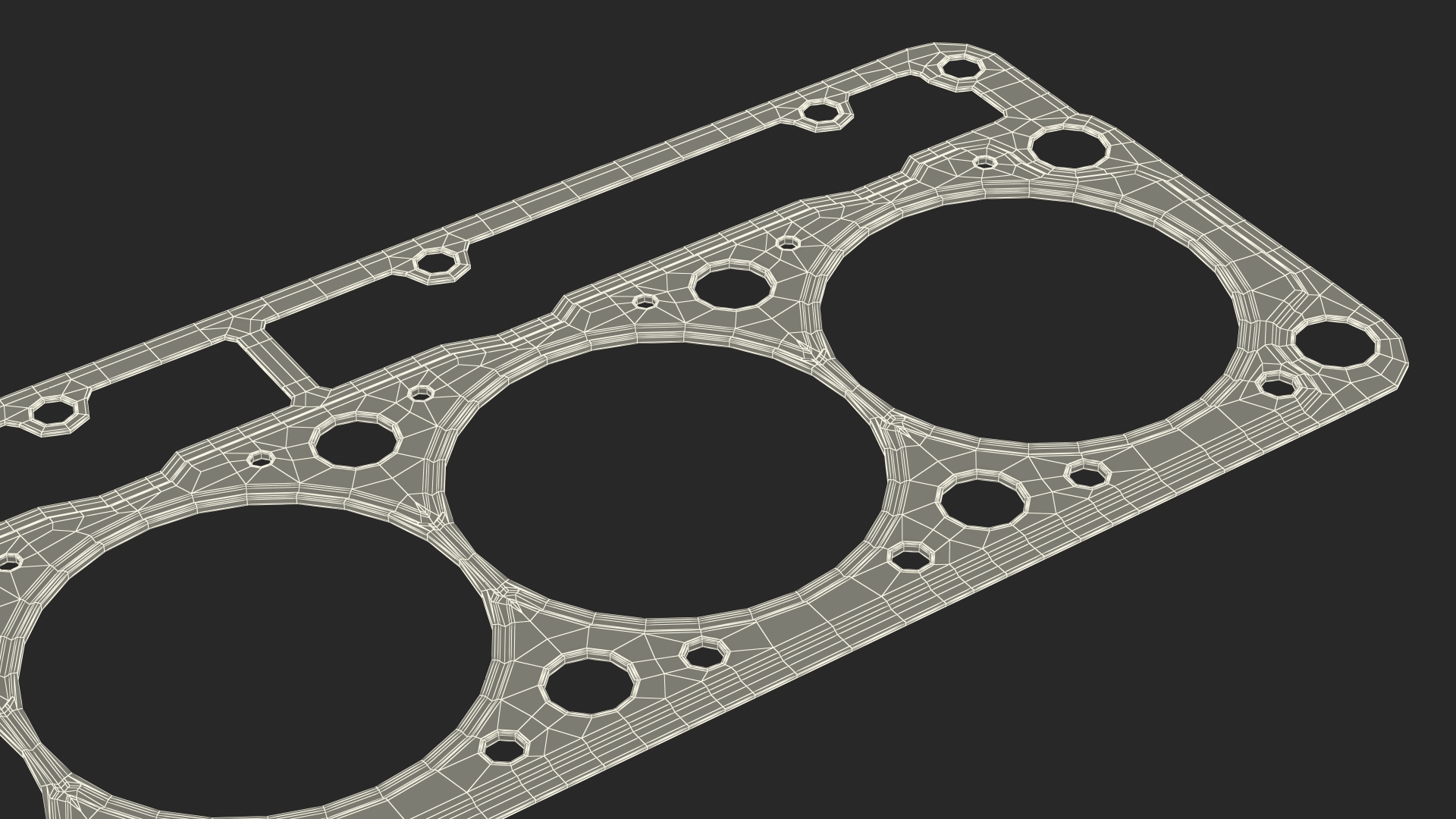 3D Head Gasket 325D 6 Cylinder Brass model