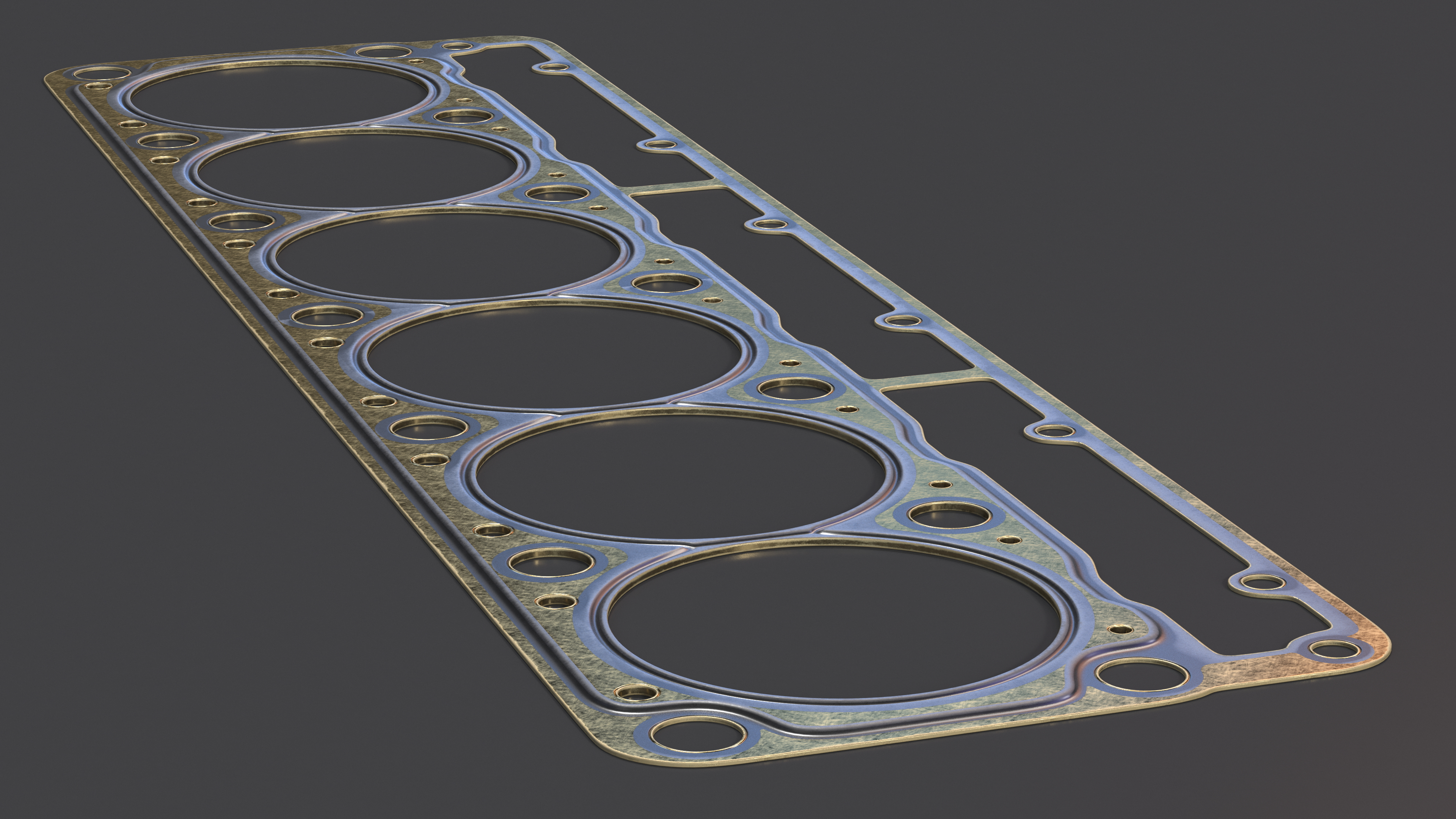 3D Head Gasket 325D 6 Cylinder Brass model