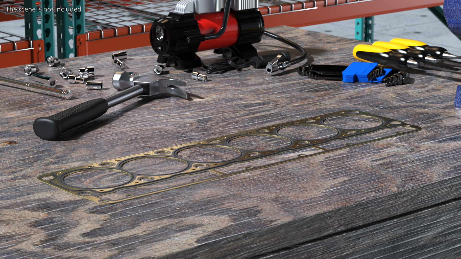 3D Head Gasket 325D 6 Cylinder Brass model